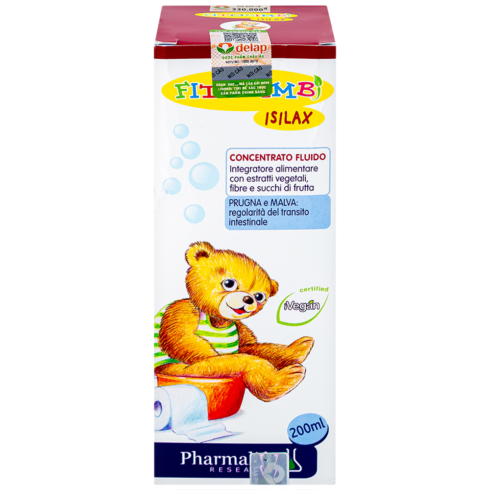Siro hỗ trợ giảm nguy cơ táo bón ở trẻ Fitobimbi Isilax (200ml)