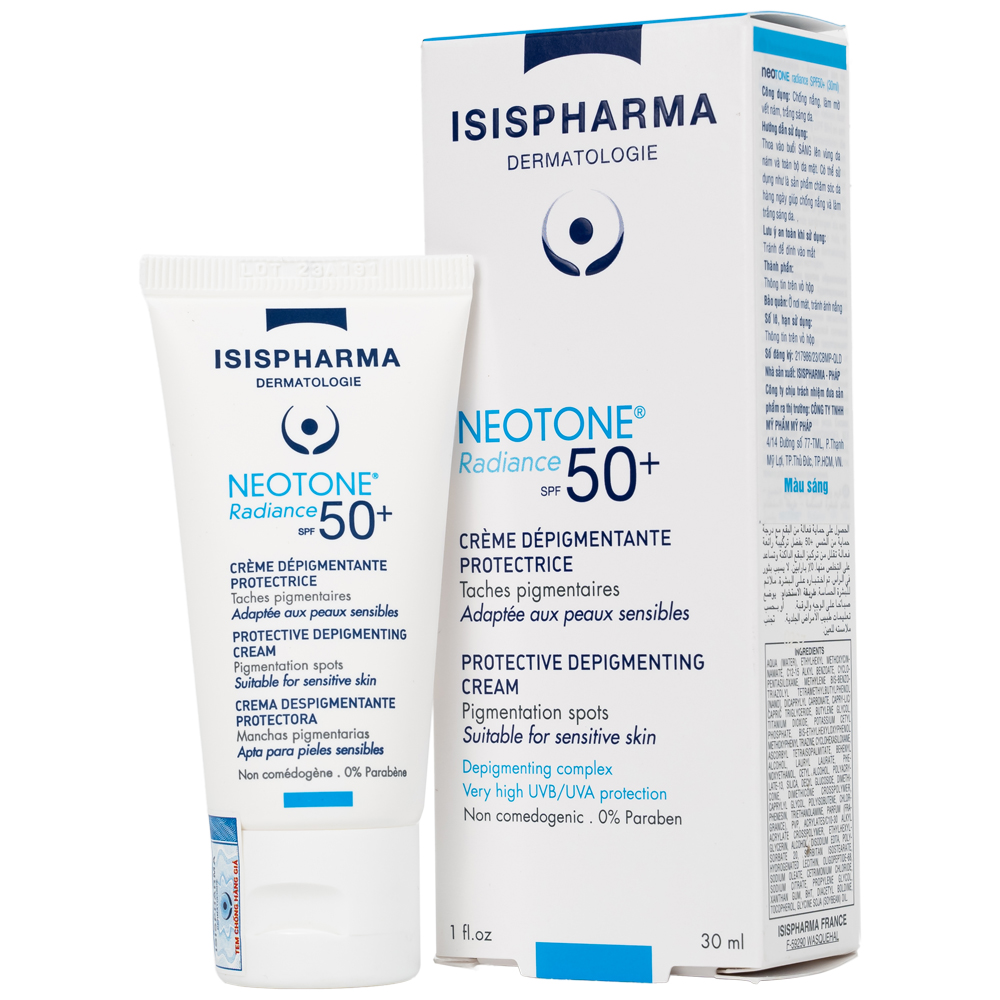 Kem chống nắng Isis Neotone Radiance SPF 50+ hỗ trợ mờ nám, làm trắng da (30ml)
