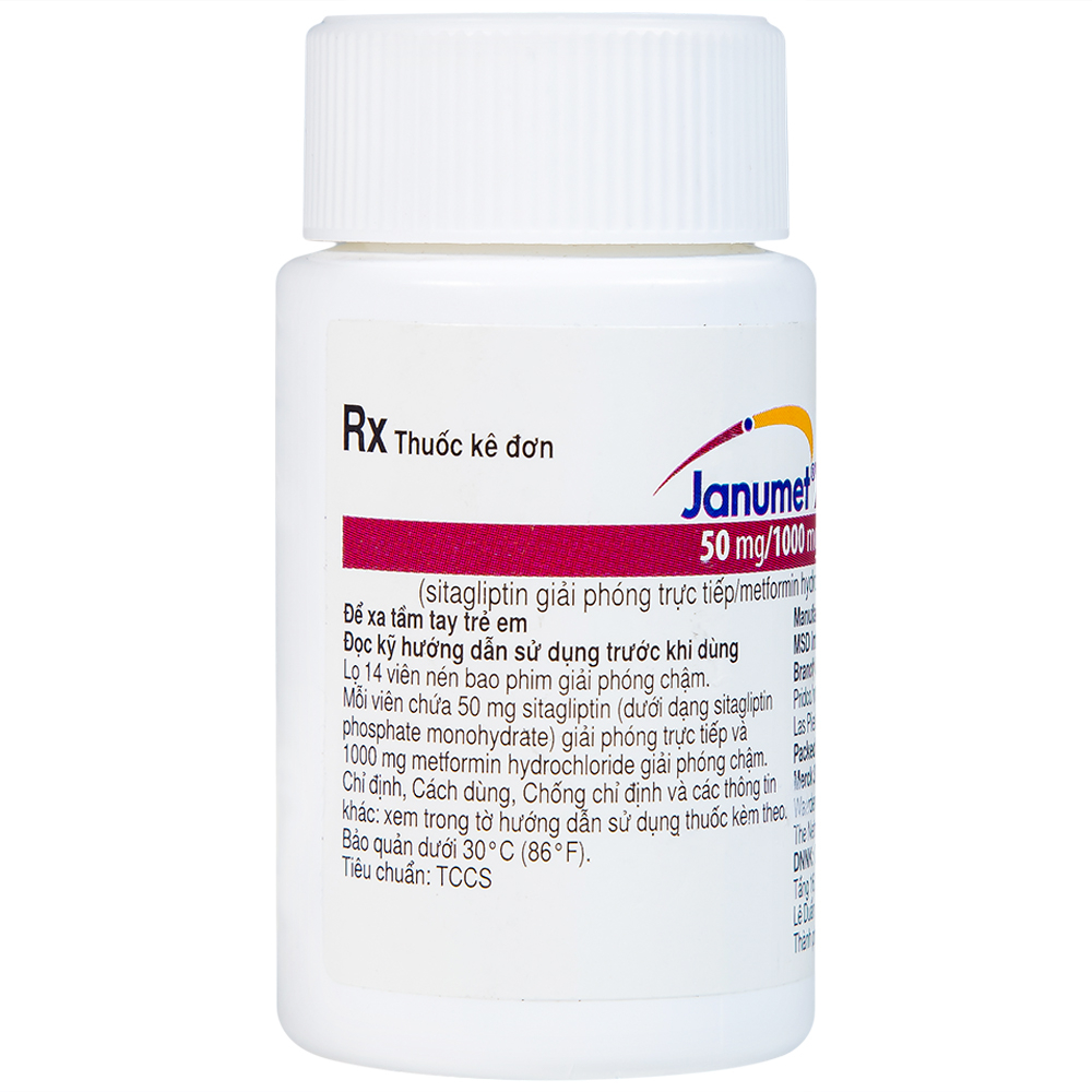 Viên nén Janumet XR 50mg/1000mg MSD điều trị đái tháo đường típ 2 (14 viên)