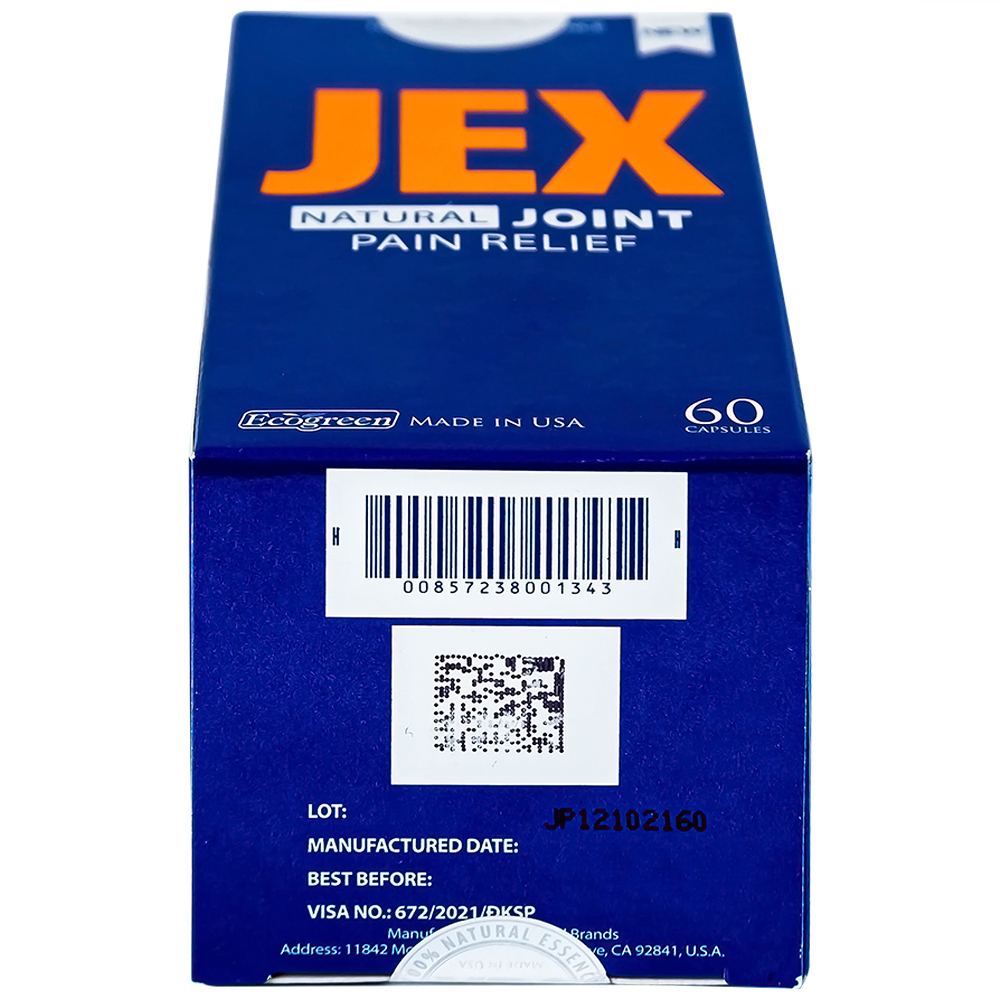 Viên hỗ trợ giảm đau trong thoái hoá khớp viêm khớp Ecogreen Jex Natural (60 viên)