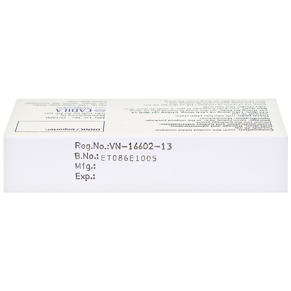 Viên nén Jovan T 20 Cadila điều trị rối loạn cương dương (1 vỉ x 1 viên)