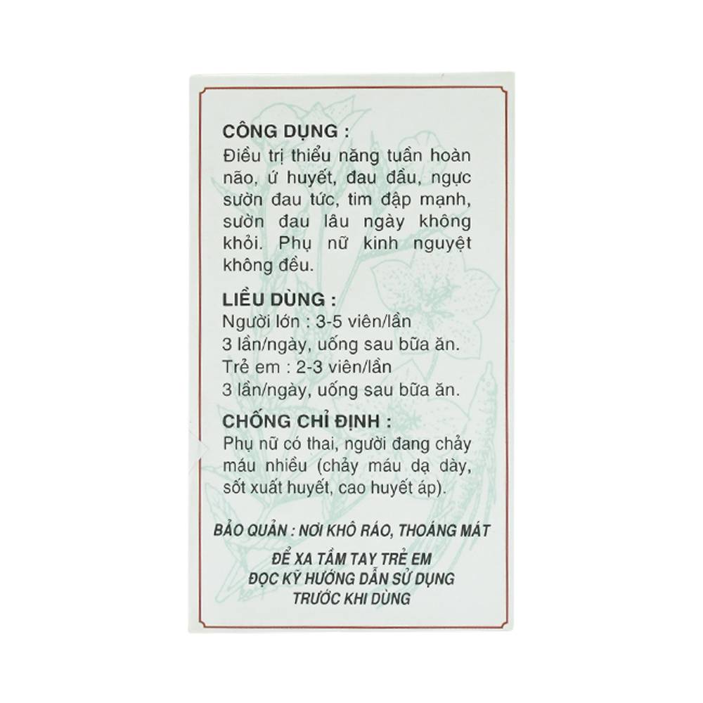 Viên nén Kakama Phúc Vinh điều trị thiểu năng tuần hoàn não, ứ huyết, đau đầu (60 viên)