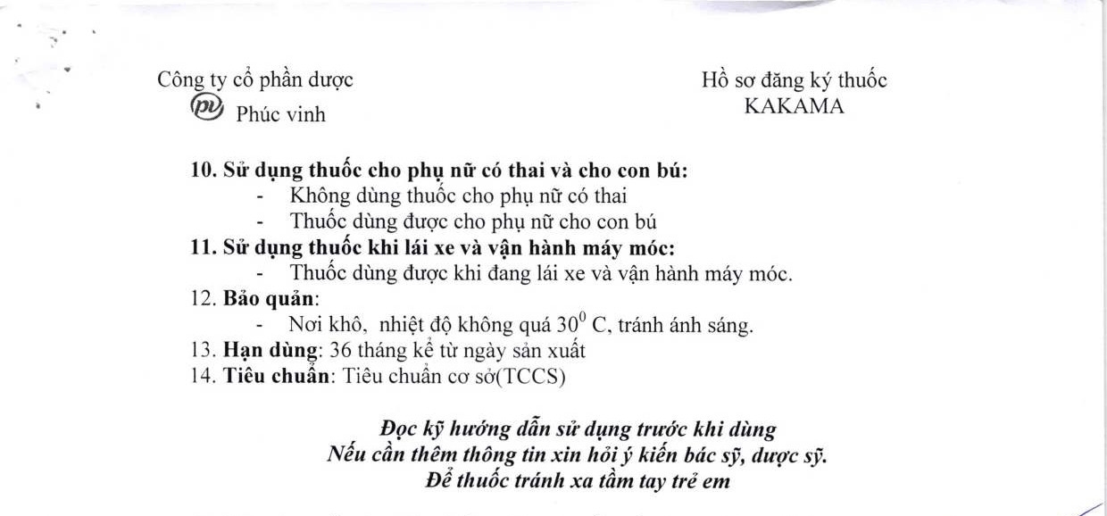 Viên nén Kakama Phúc Vinh điều trị thiểu năng tuần hoàn não, ứ huyết, đau đầu (60 viên)