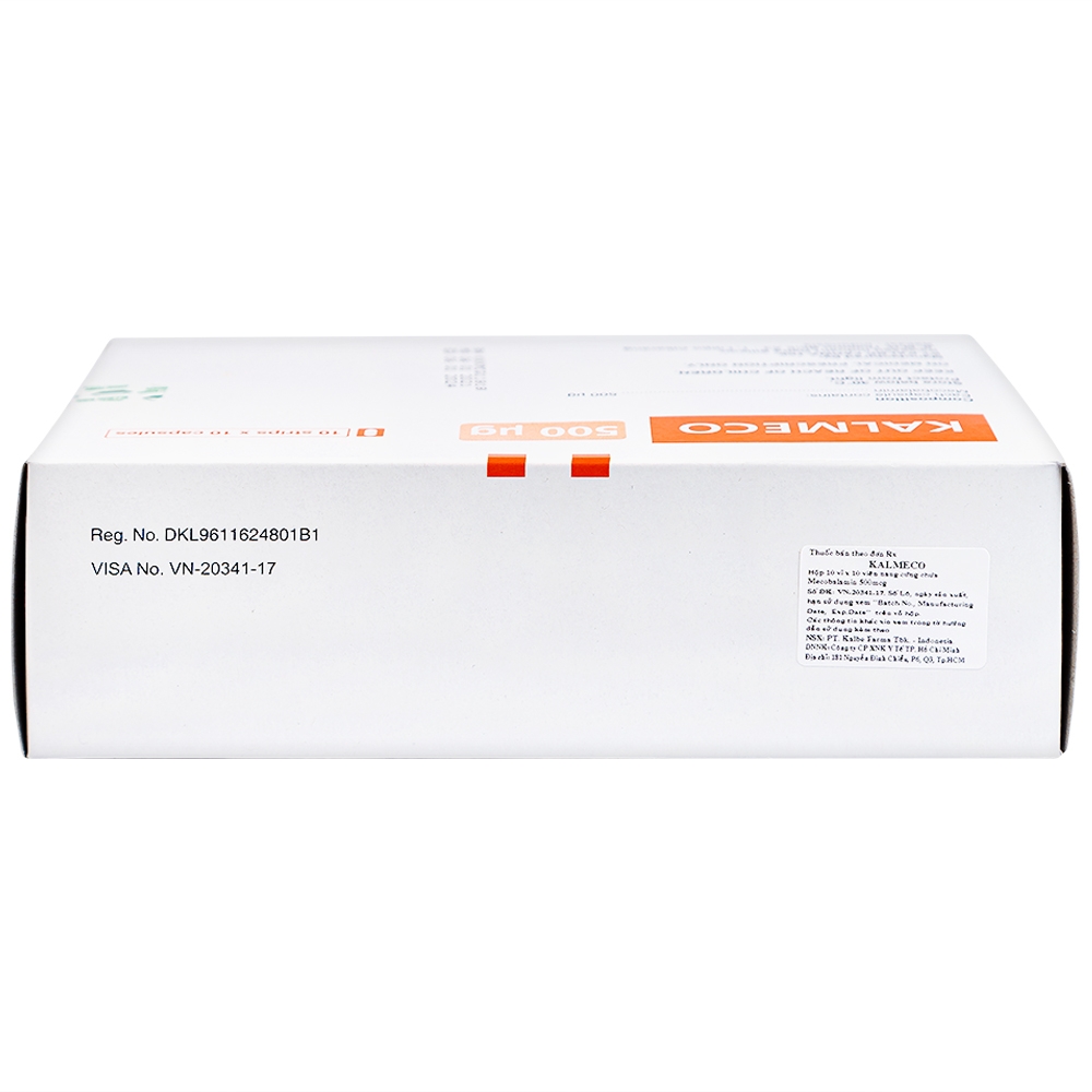 Viên nang Kalmeco 500µg Kalbe điều trị các bệnh thần kinh ngoại biên do thiếu hụt vitamin B12 (10 vỉ x 10 viên) 