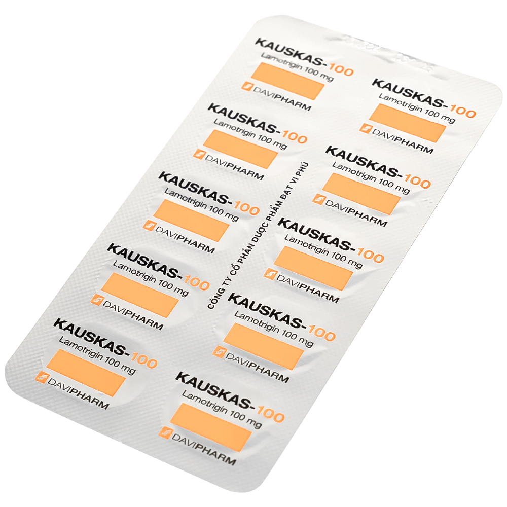 Thuốc Kauskas-100mg Davipharm điều trị động kinh và rối loạn lưỡng cực (3 vỉ x 10 viên)