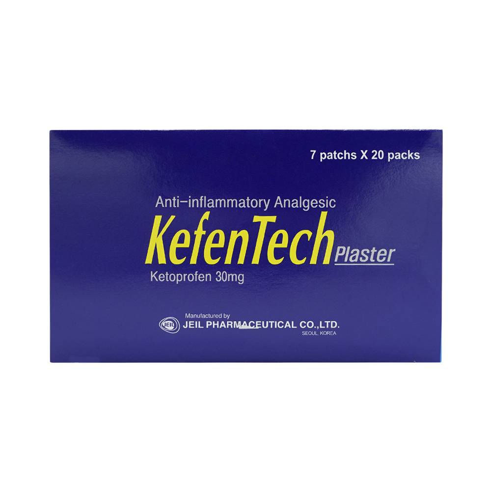 Cao dán KefenTech Plaster Jeil kháng viêm, giảm đau viêm khớp, viêm bao gân, đau cơ (20 gói)