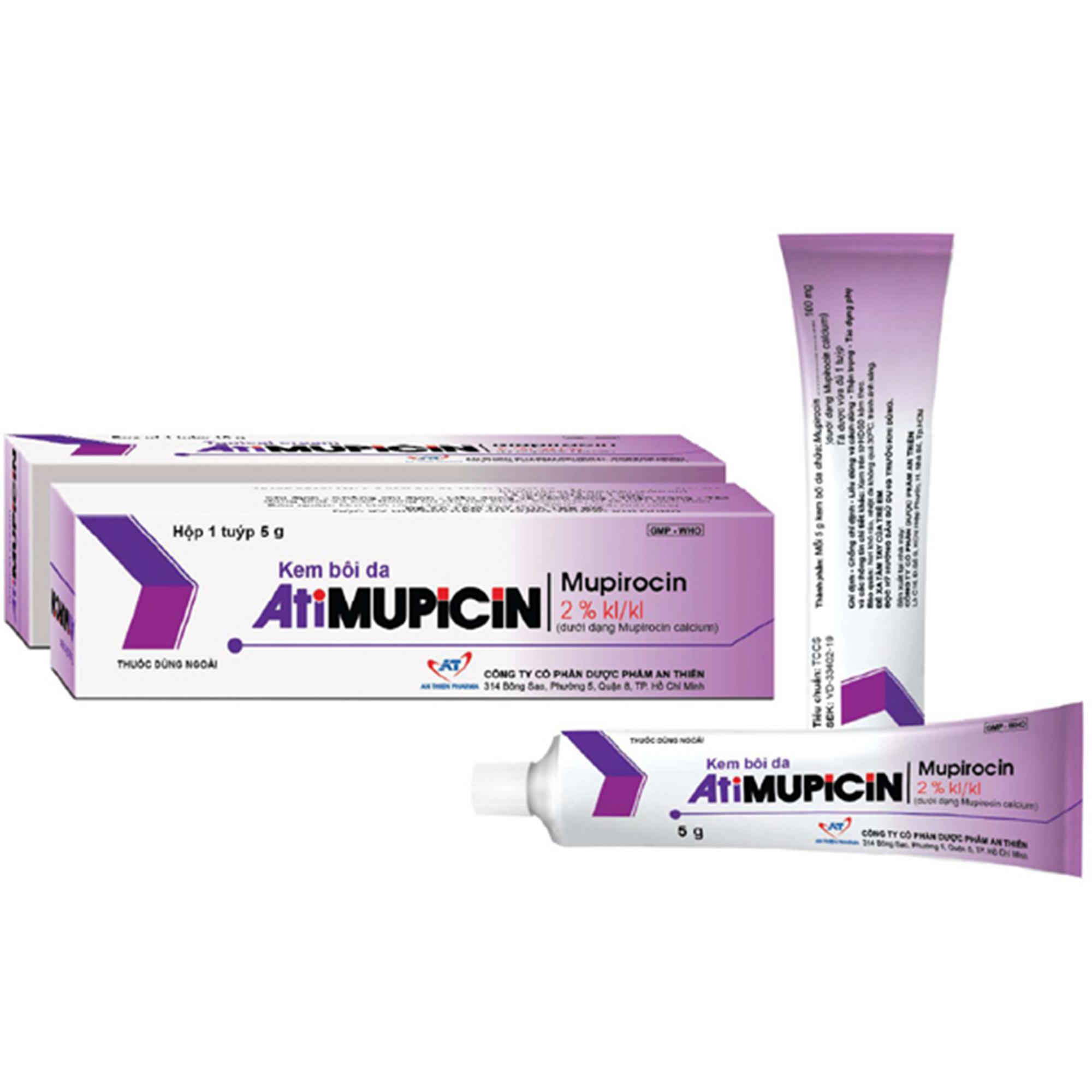 Kem bôi da AtiMupicin An Thiên điều trị chốc lở, viêm nang lông (5g)