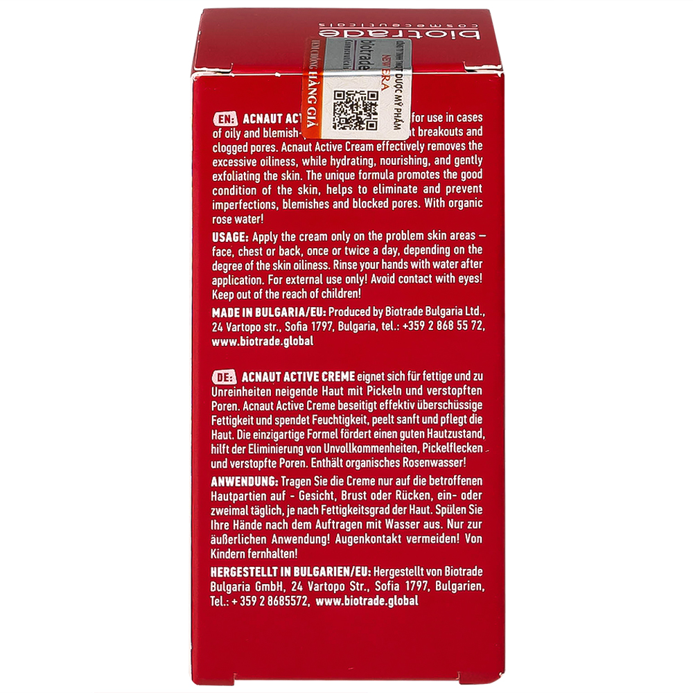 Kem bôi Biotrade Acnaut Active Cream hỗ trợ cải thiện mụn viêm (15ml)