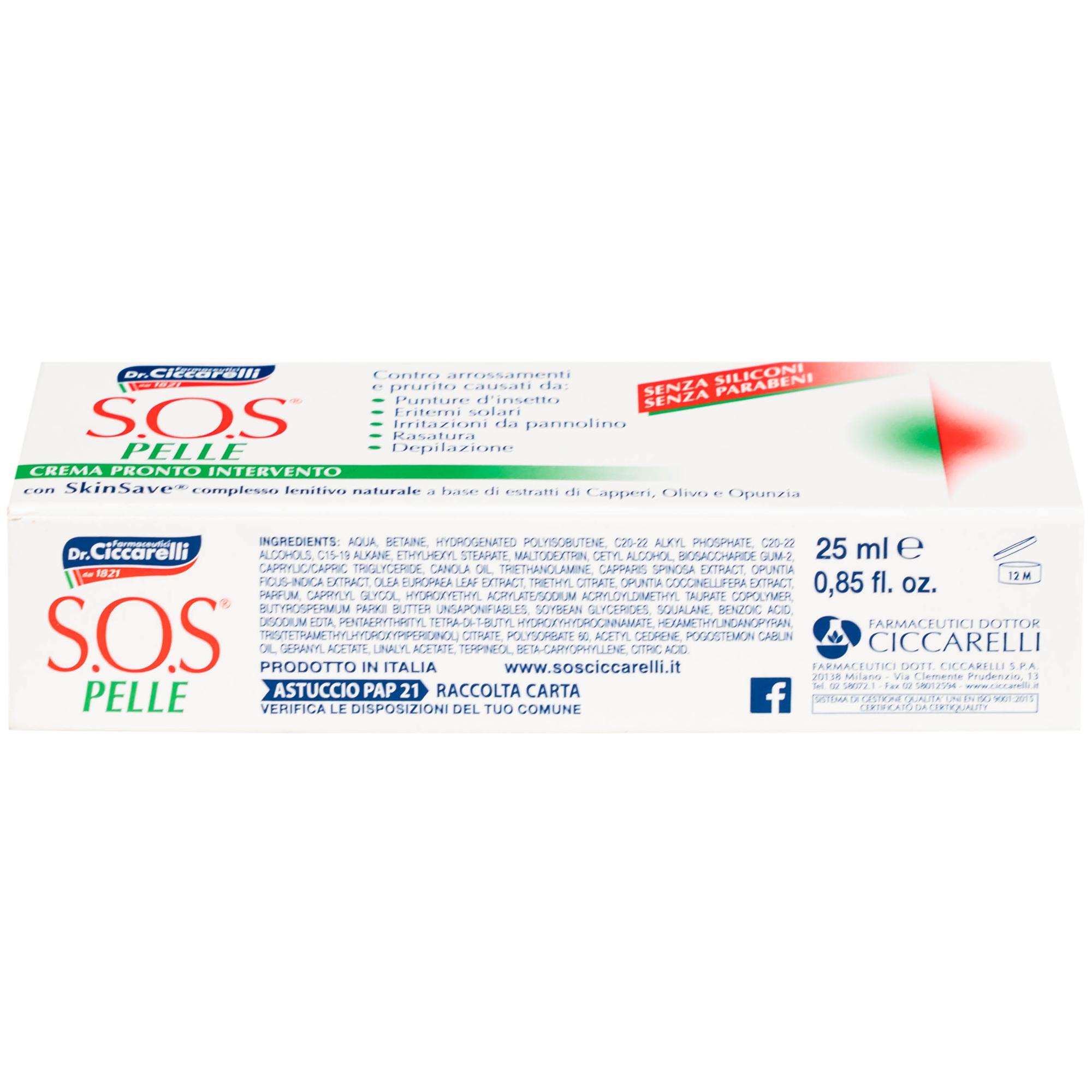 Kem bôi dịu da, giảm kích ứng Dr.Ciccarelli S.O.S Pelle Skin Rescue Cream hộp 25ml