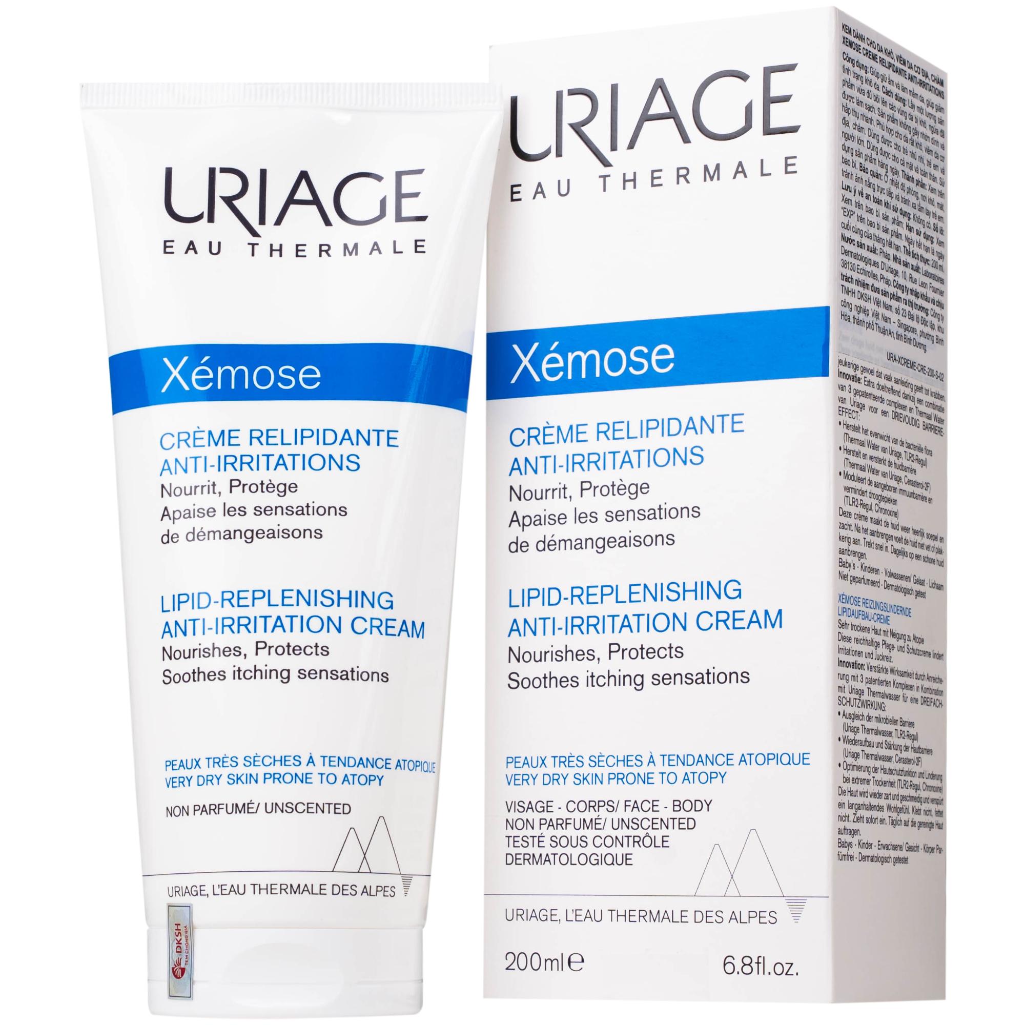 Kem bôi viêm da cơ địa Uriage Xemose Crème Replipidante Anti-irriations 200ml