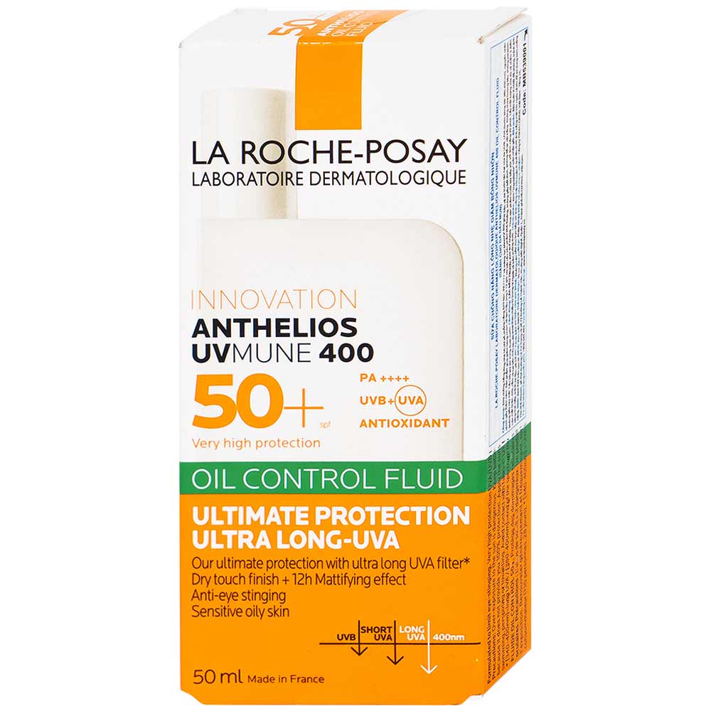 Kem chống nắng La Roche-Posay Anthelios UVMune 400 Oil Control Fluid SPF50+ PA++++ dành cho da dầu mụn (50ml)
