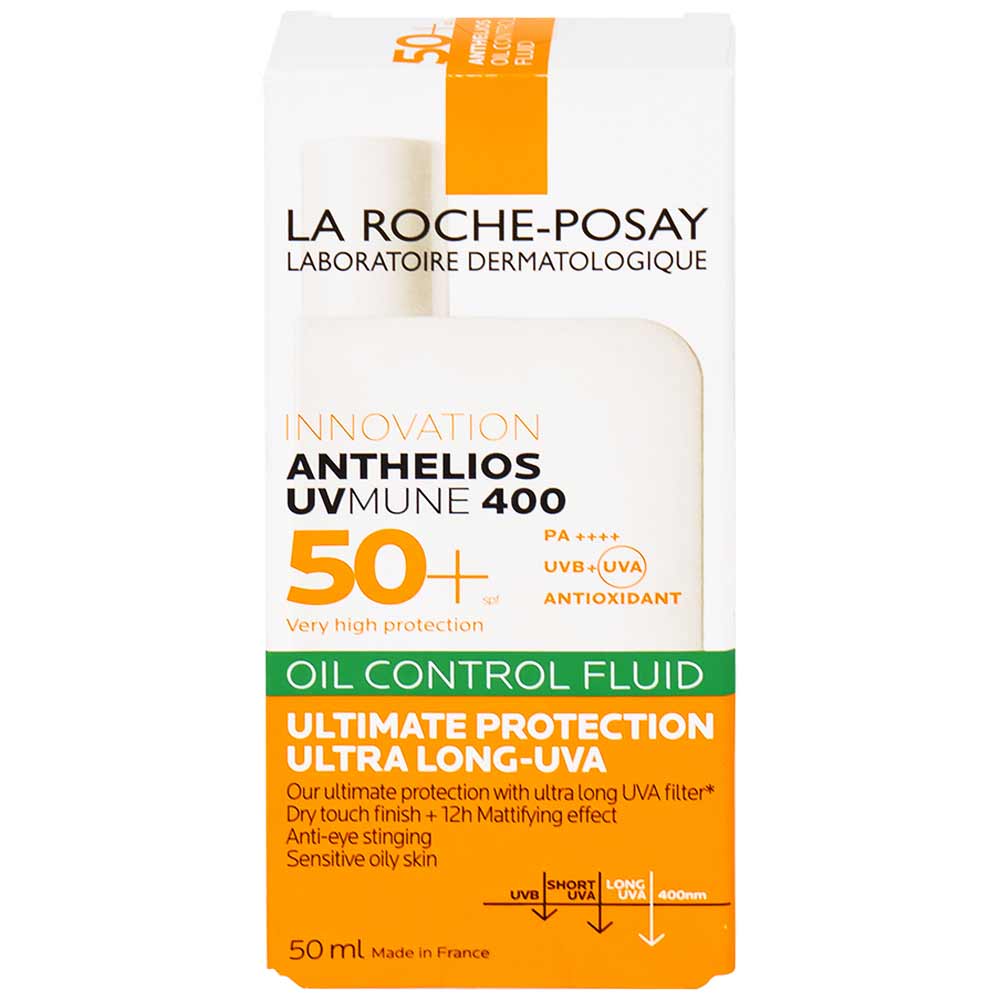 Kem chống nắng La Roche-Posay Anthelios UVMune 400 Oil Control Fluid SPF50+ PA++++ dành cho da dầu mụn (50ml)