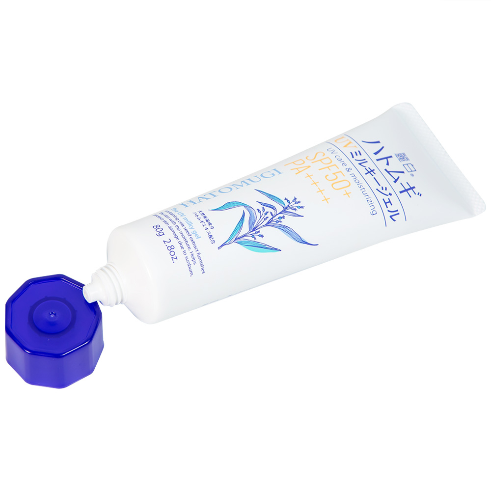 Kem chống nắng sáng da, dưỡng ẩm Reihaku Hatomugi UV Milky Gel SPF50+ PA++++ 80g