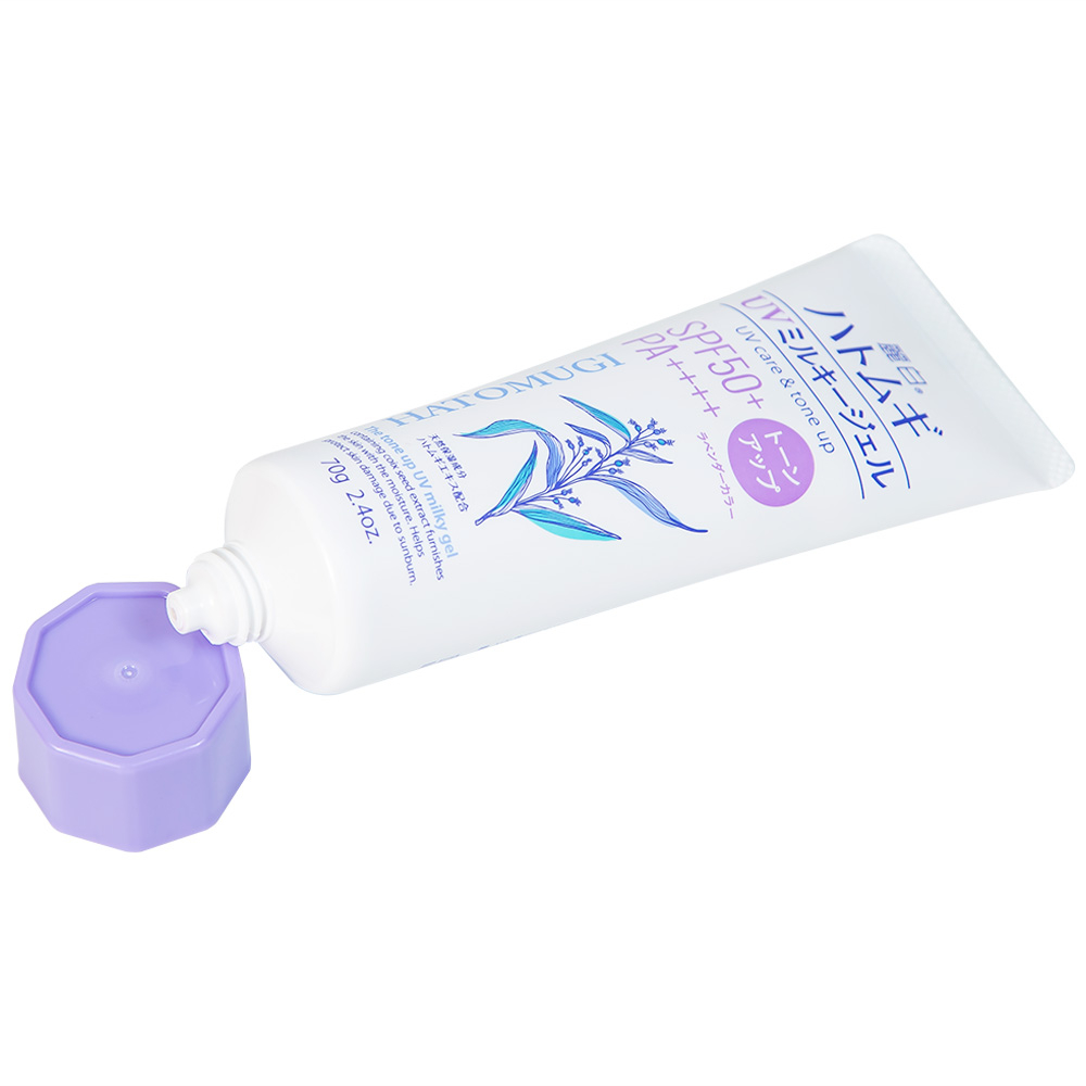 Kem chống nắng nâng tone, dưỡng ẩm Reihaku Hatomugi Tone Up UV Milky Gel SPF50+ pa++++ 70g