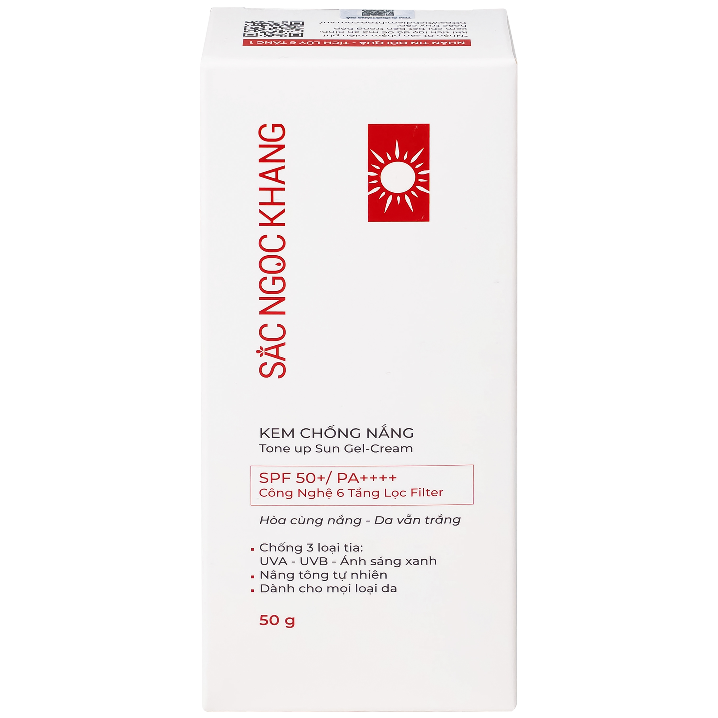 Kem chống nắng nâng tông nhẹ Sắc Ngọc Khang SPF 50+ PA++++ 50g