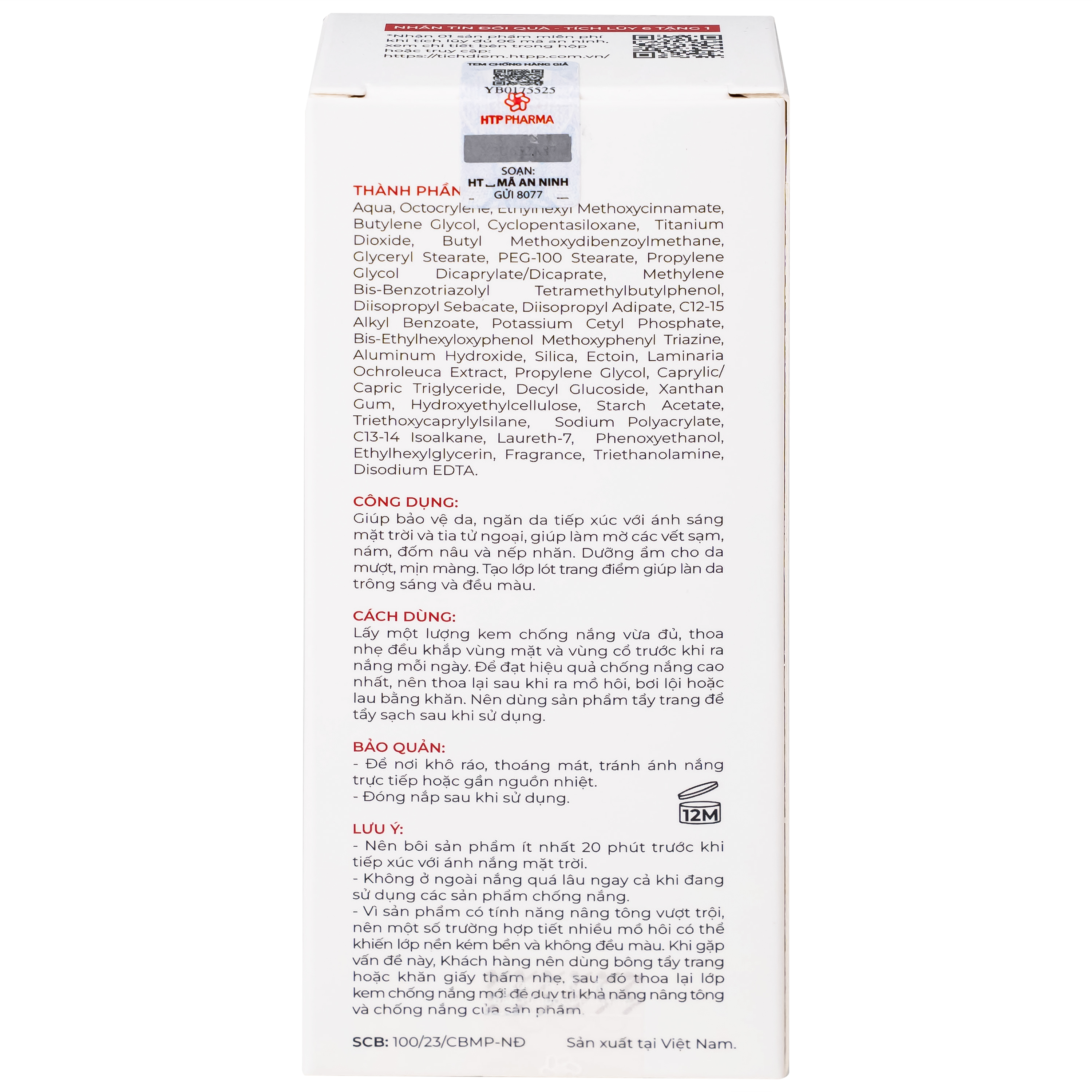 Kem chống nắng nâng tông nhẹ Sắc Ngọc Khang SPF 50+ PA++++ 50g