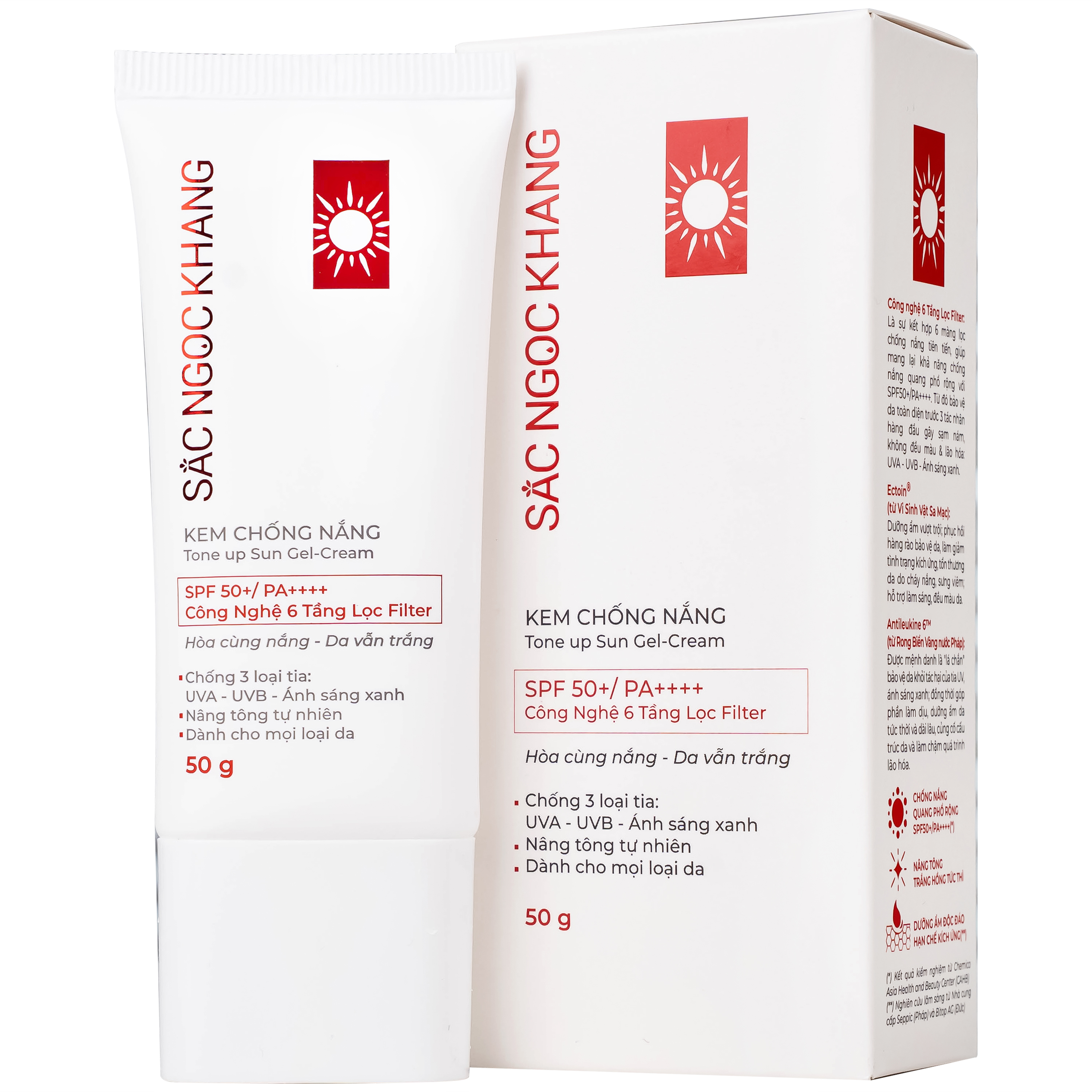 Kem chống nắng nâng tông nhẹ Sắc Ngọc Khang SPF 50+ PA++++ 50g