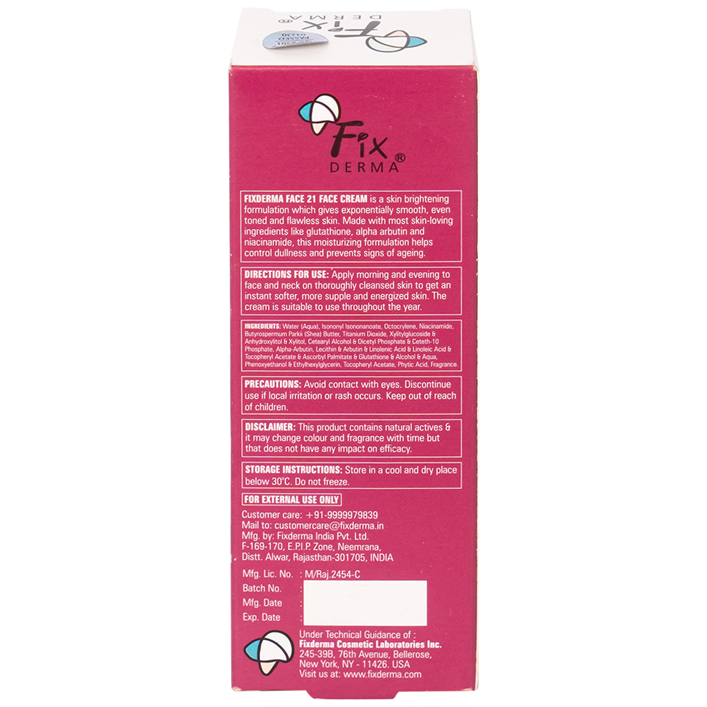 Kem dưỡng ẩm sáng da Fixderma Face21 Face Cream 50g