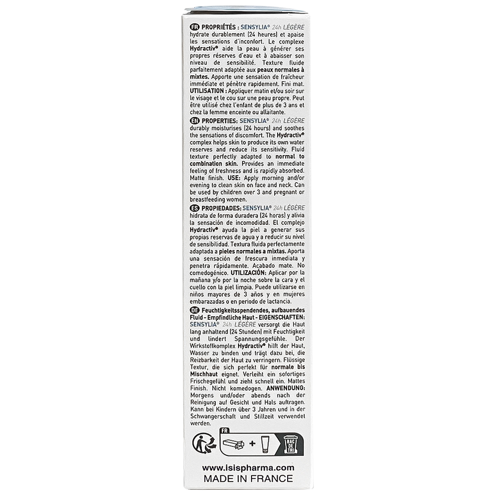 Kem bôi dịu da, dưỡng ẩm ISIS Pharma Sensylia 24h Légère 40ml