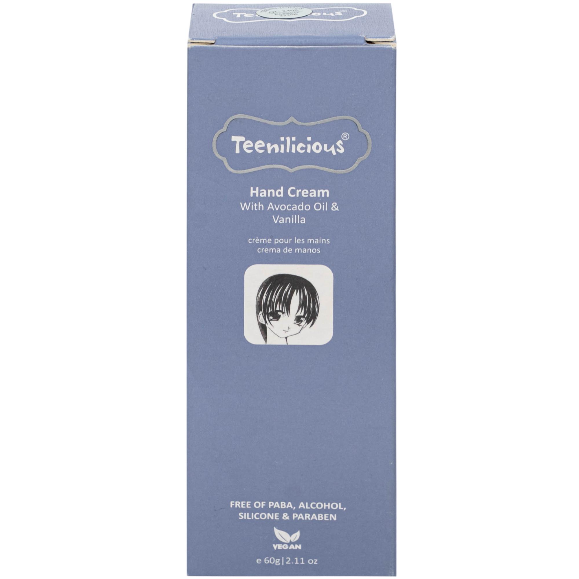 Kem dưỡng da tay hương bơ và hạt vani Teenilicious hộp 60g