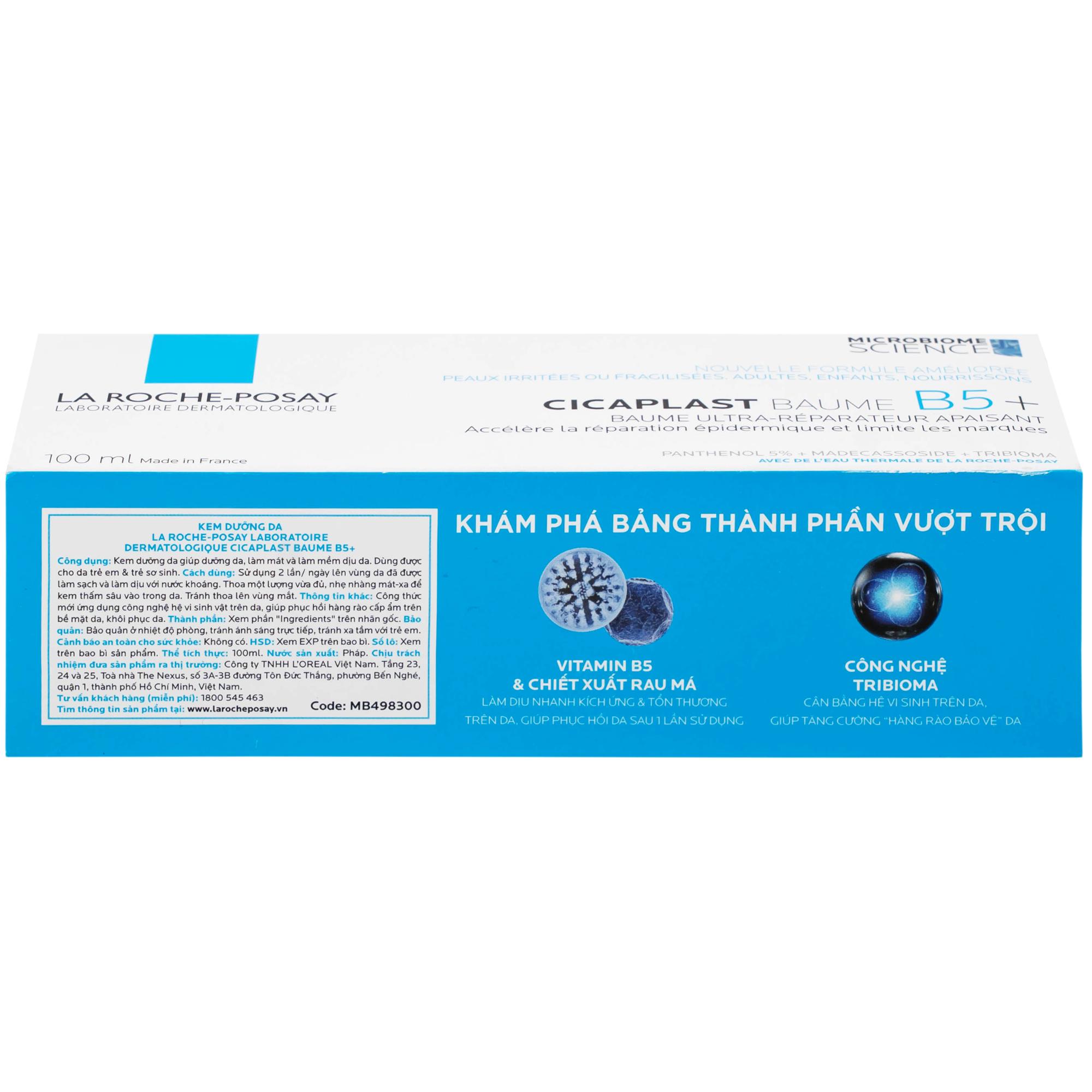 Kem bôi phục hồi và dịu da La Roche-posay Cicaplast Baume B5+ 100ml