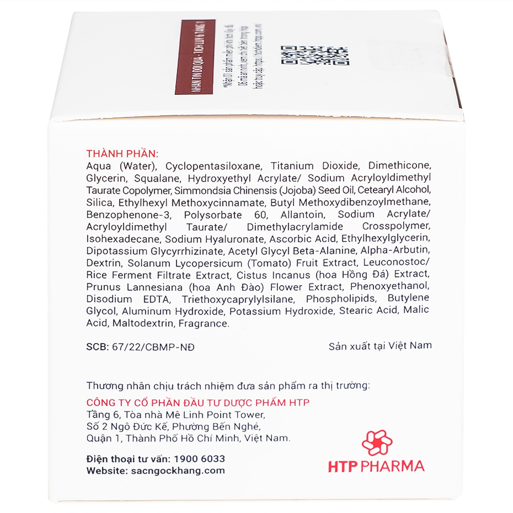 Kem dưỡng trắng da 5 in 1 SPF25/PA++ Sắc Ngọc Khang HTP 30g giúp nâng tông, hiệu chỉnh màu da
