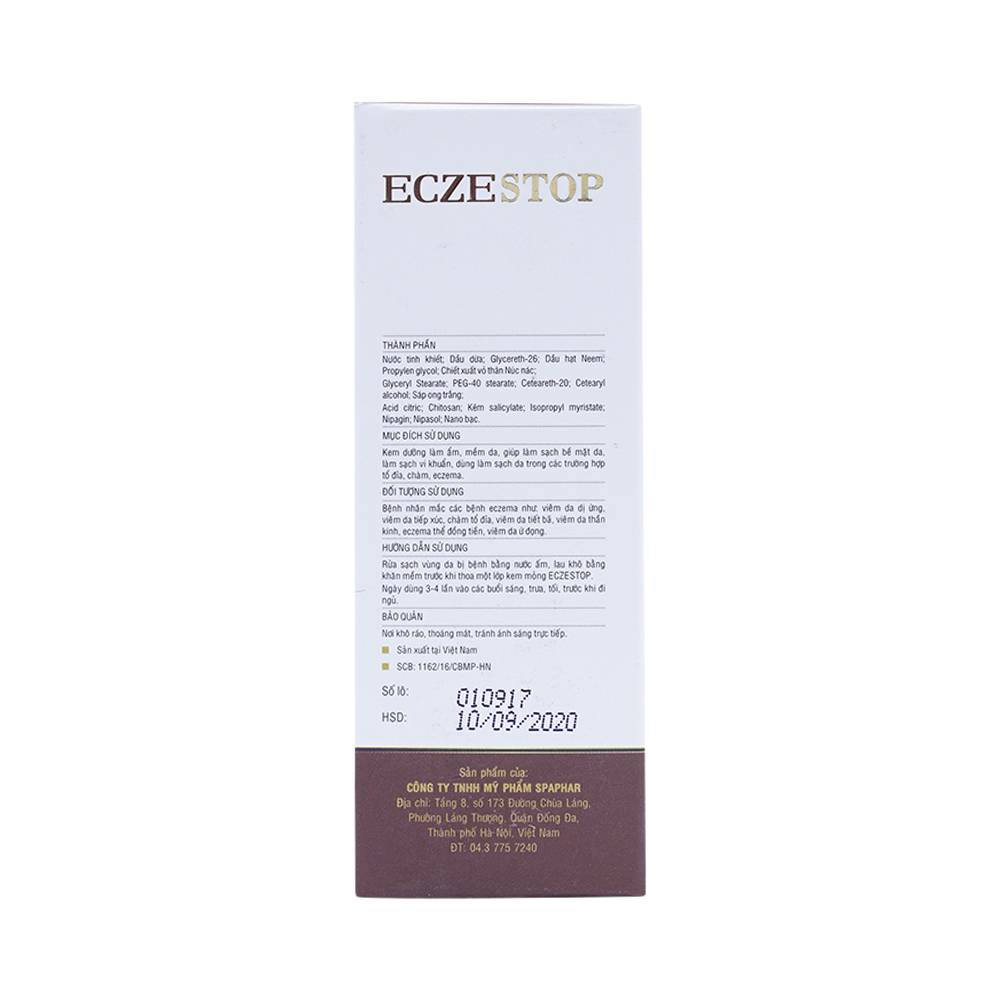 Kem Ecze Stop hỗ trợ giảm ngứa, giảm dị ứng, giảm viêm sát khuẩn (35g)