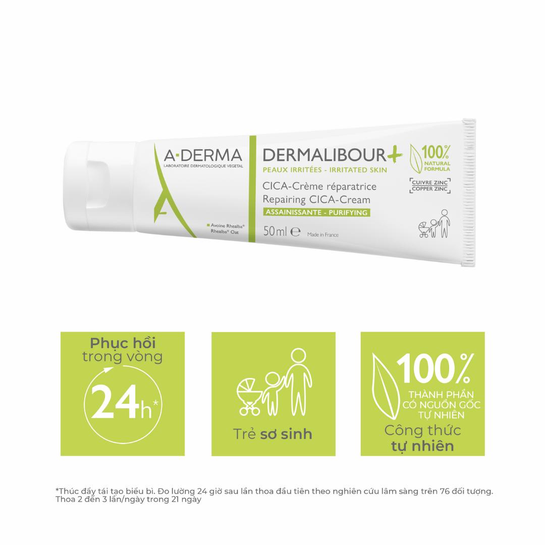 Kem bôi A-Derma Dermalibour+ Crème sát khuẩn phục hồi da (50ml)
