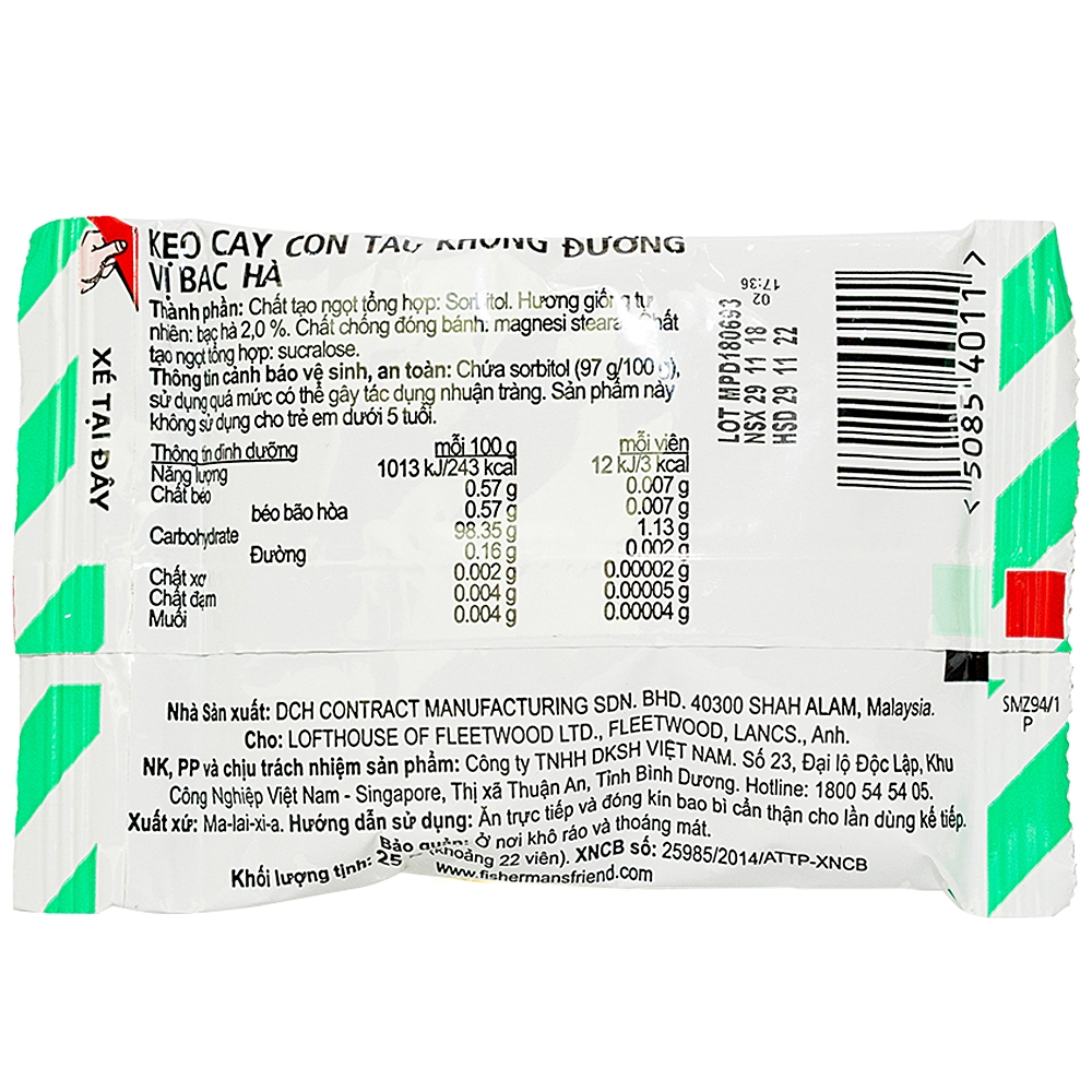 Kẹo Con Tàu Vị Bạc Hà Fisherman's Friend (25g)