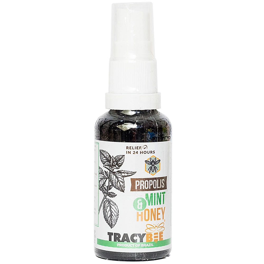 Keo ong giúp giảm đau viêm họng ho do nhiễm khuẩn Tracybee Propolis Tutti Frutti & Honey vị bạc hà (30ml)