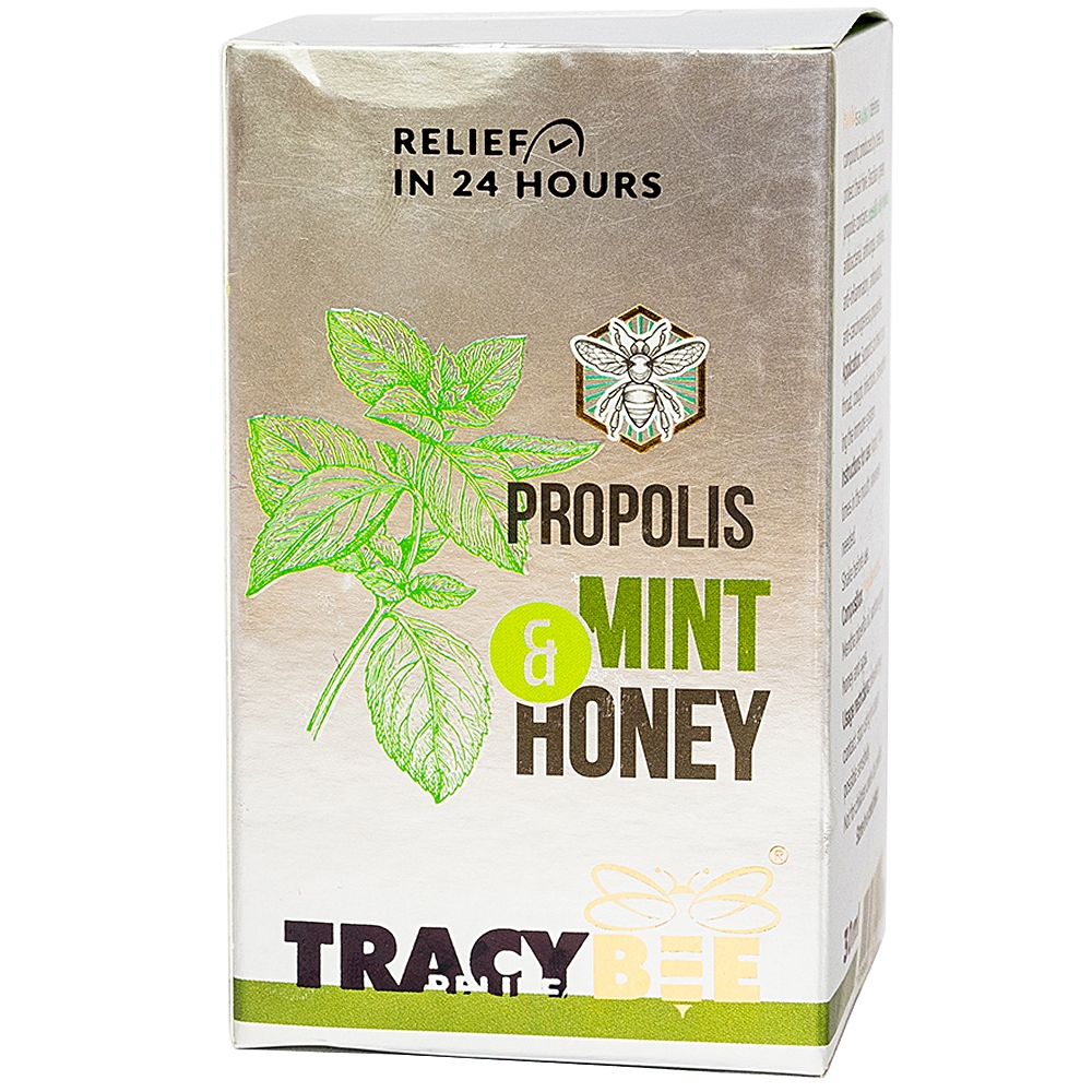 Keo ong giúp giảm đau viêm họng ho do nhiễm khuẩn Tracybee Propolis Tutti Frutti & Honey vị bạc hà (30ml)