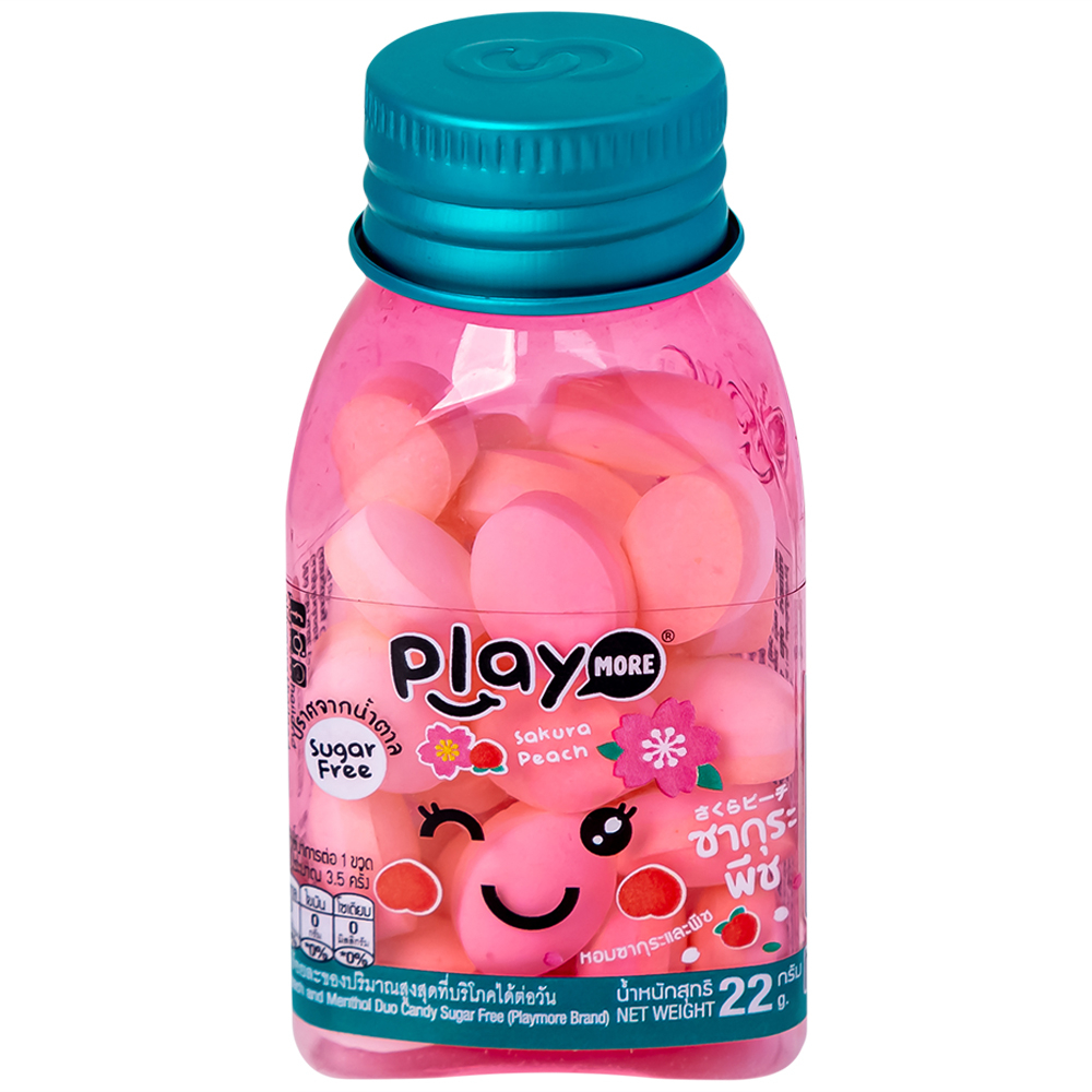 Kẹo The Vị Đào Sakura Playmore (hũ 22g)