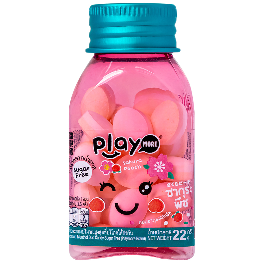 Kẹo The Vị Đào Sakura Playmore (hũ 22g)