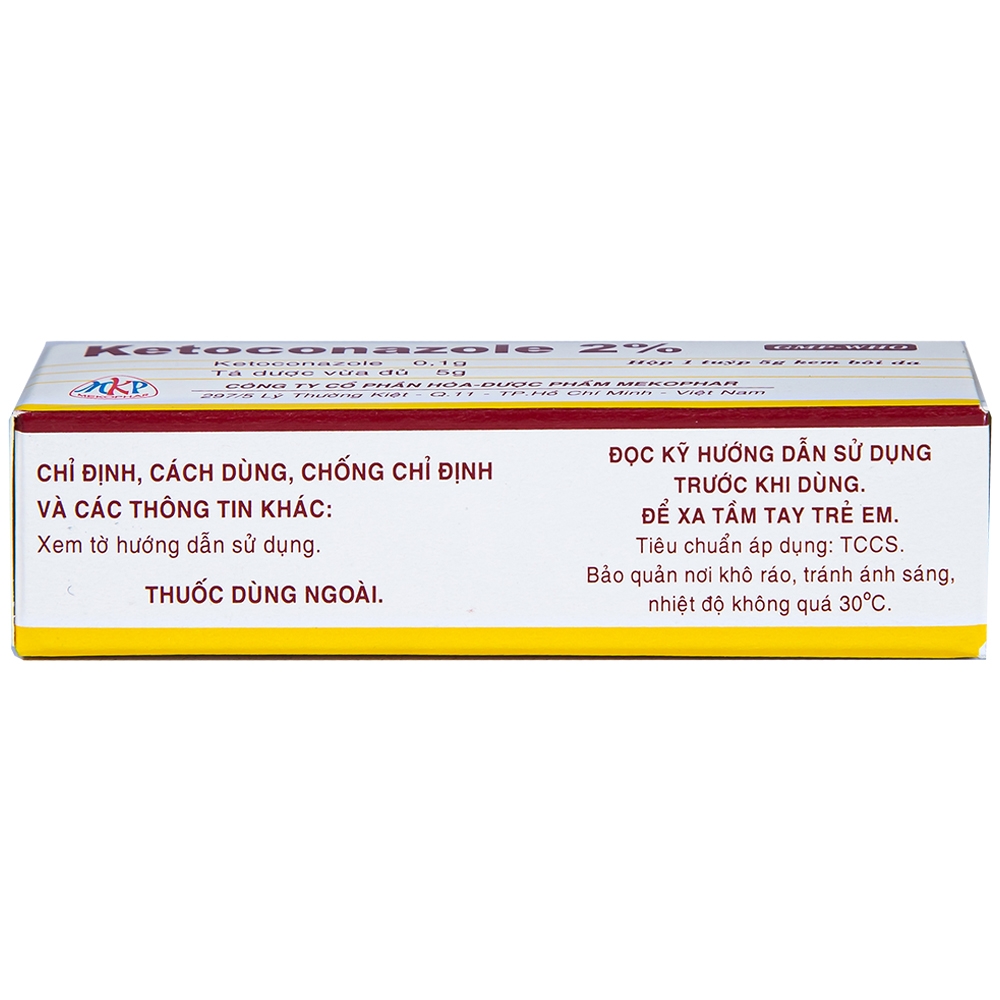 Kem bôi da Ketoconazole 2% Mekophar điều trị nấm ở da và niêm mạc (5g) 