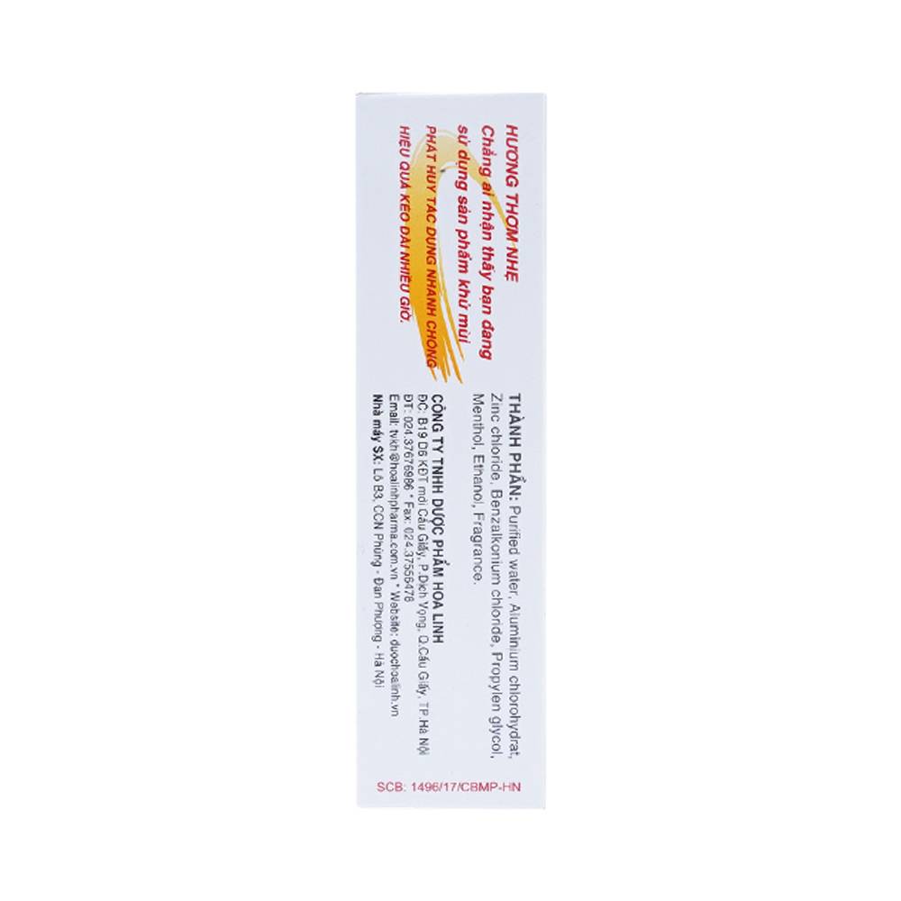 Xịt khử mùi Zuchi Hoa Linh ngăn ngừa hôi nách, hôi chân (20ml)