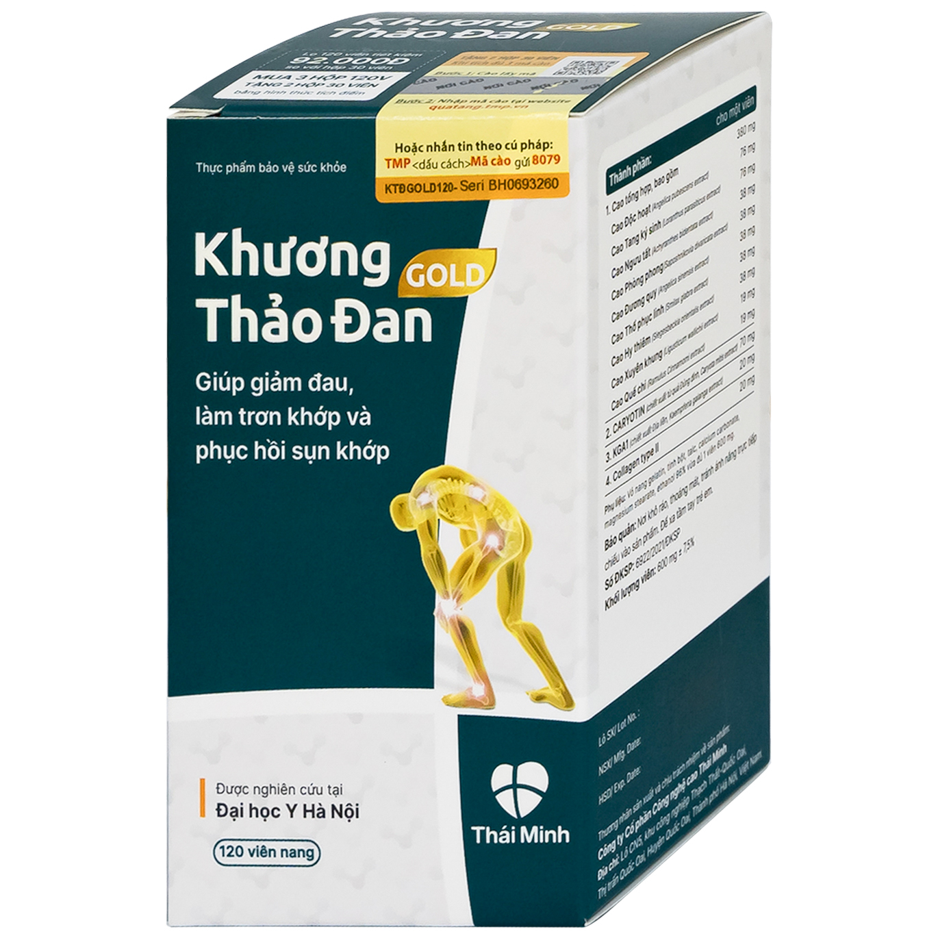 Bổ sụn khớp Khương Thảo Đan Gold 120v