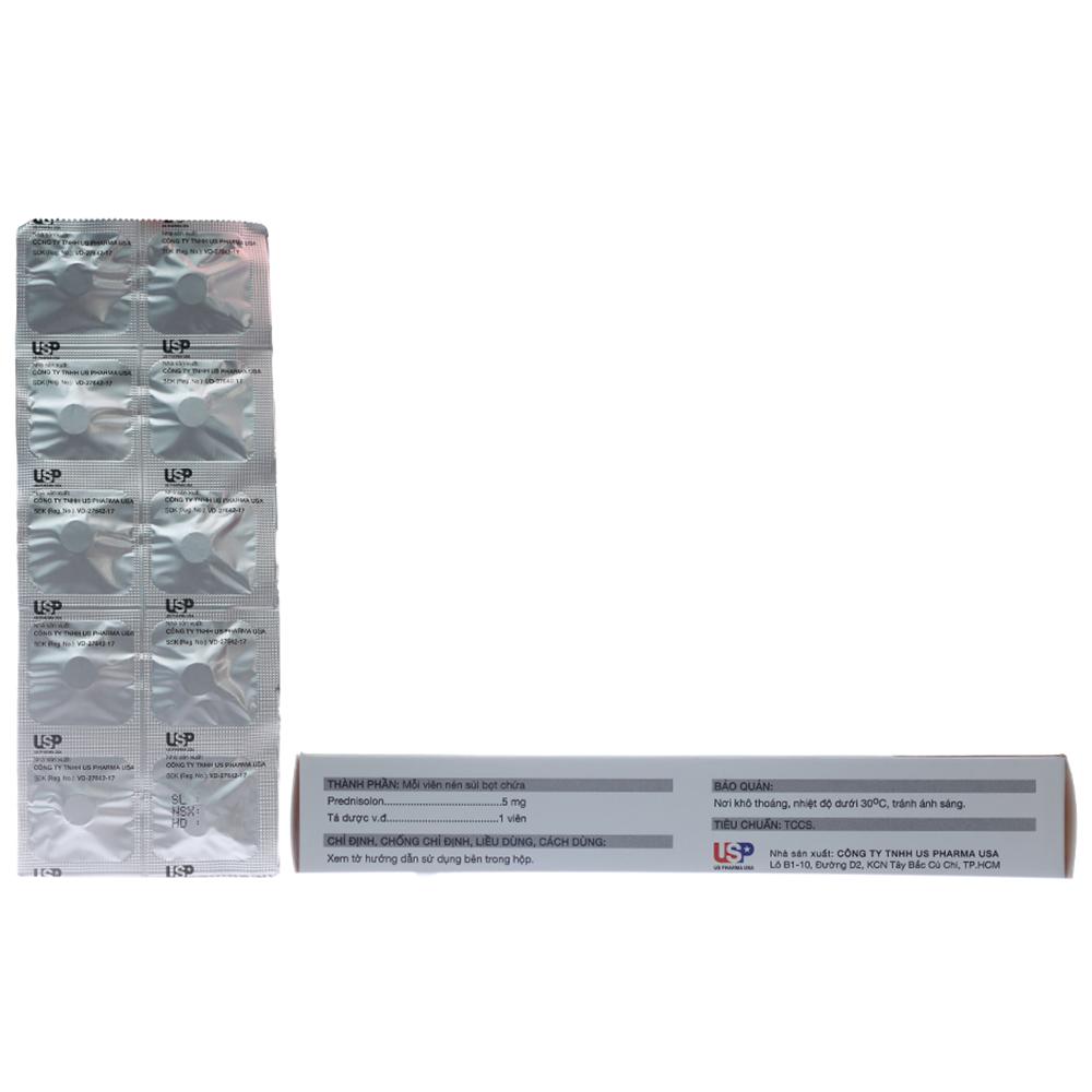 Viên sủi Kidpredni 5mg USP chống viêm, chống dị ứng và ức chế miễn dịch (5 vỉ x 10 viên)