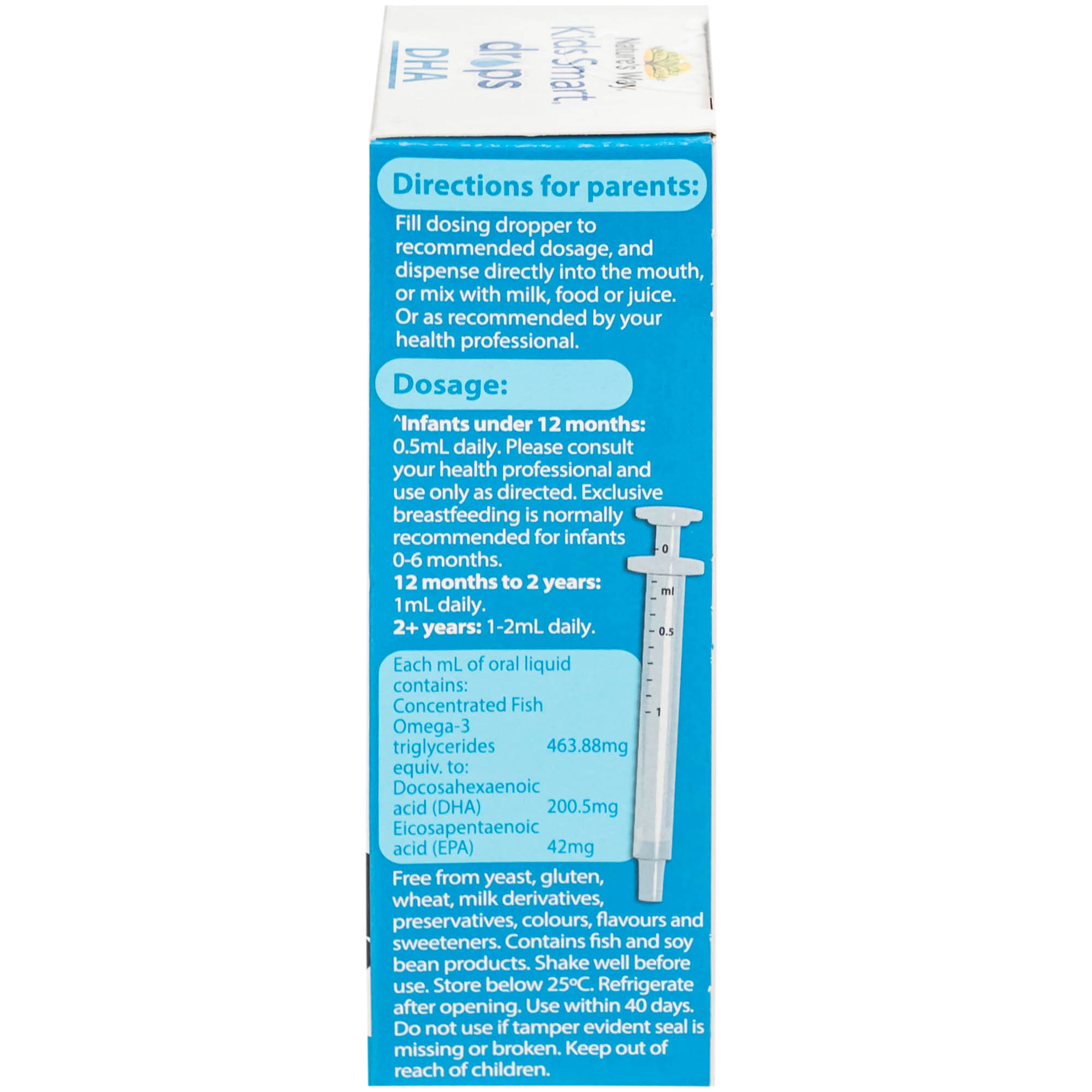 Siro bổ não Kids Smart Drops DHA Nature's Way (20ml)