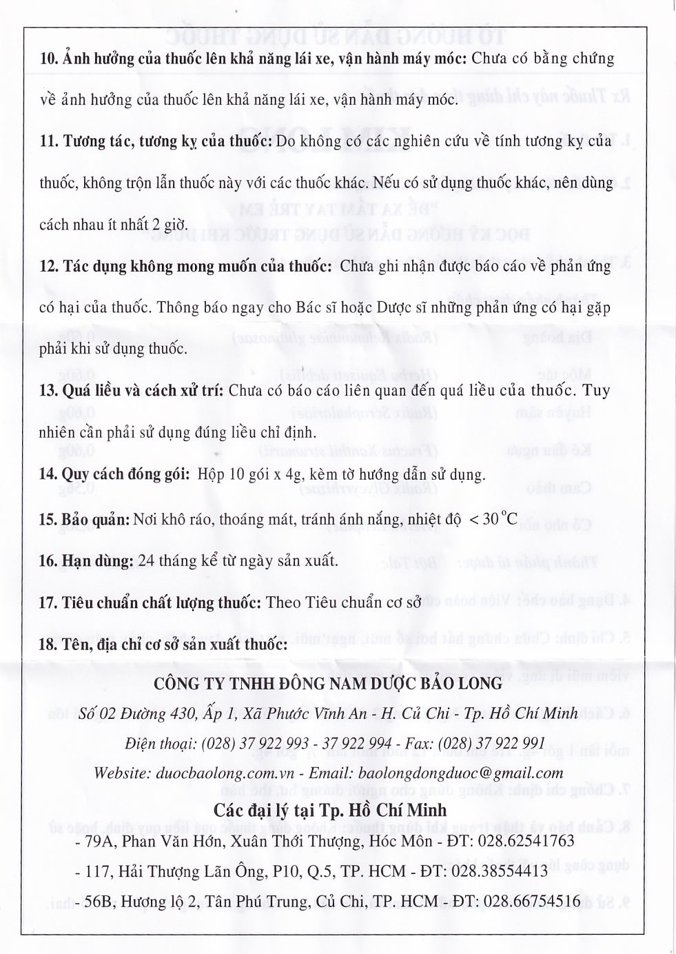 Thuốc Kim Long chữa chứng hắt hơi, sổ mũi, ngạt mũi, mặt mũi đau nhức (10 gói x 4g)