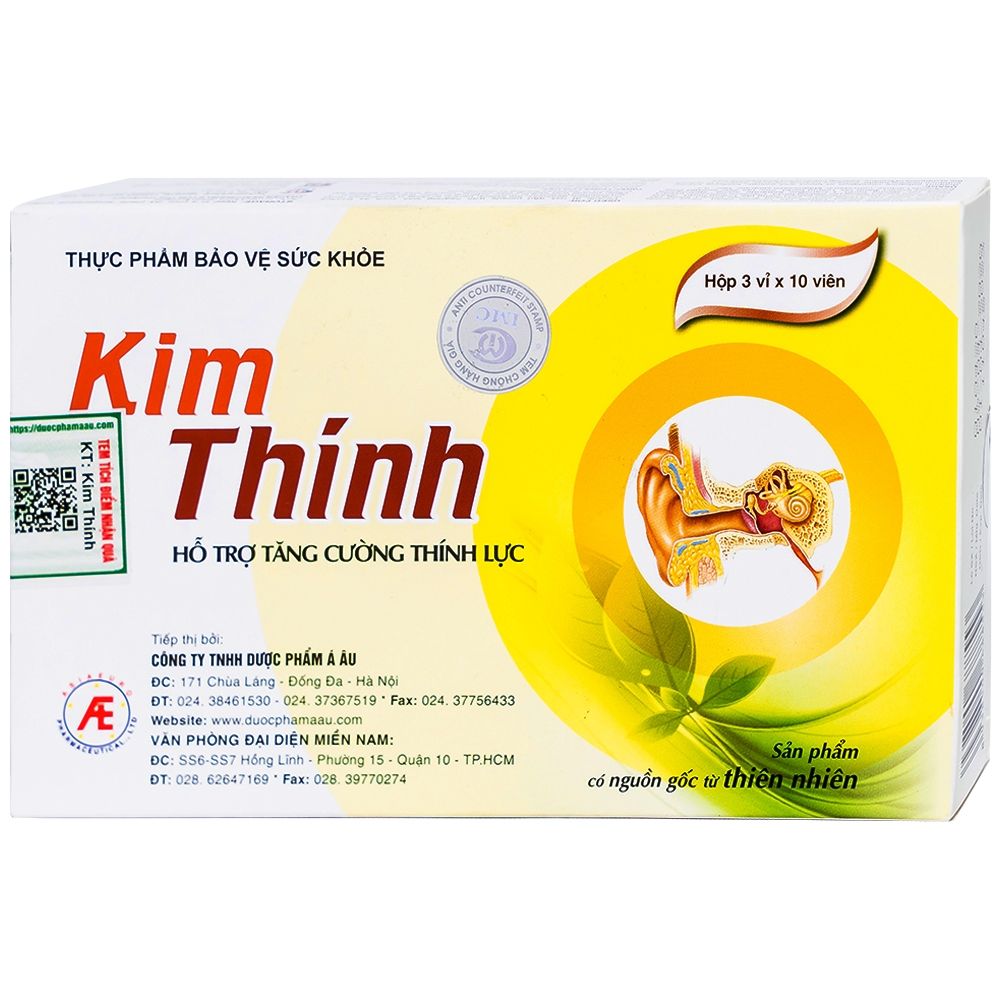 Viên uống hỗ trợ thính giác Kim Thính Á Âu (3 vỉ x 10 viên)