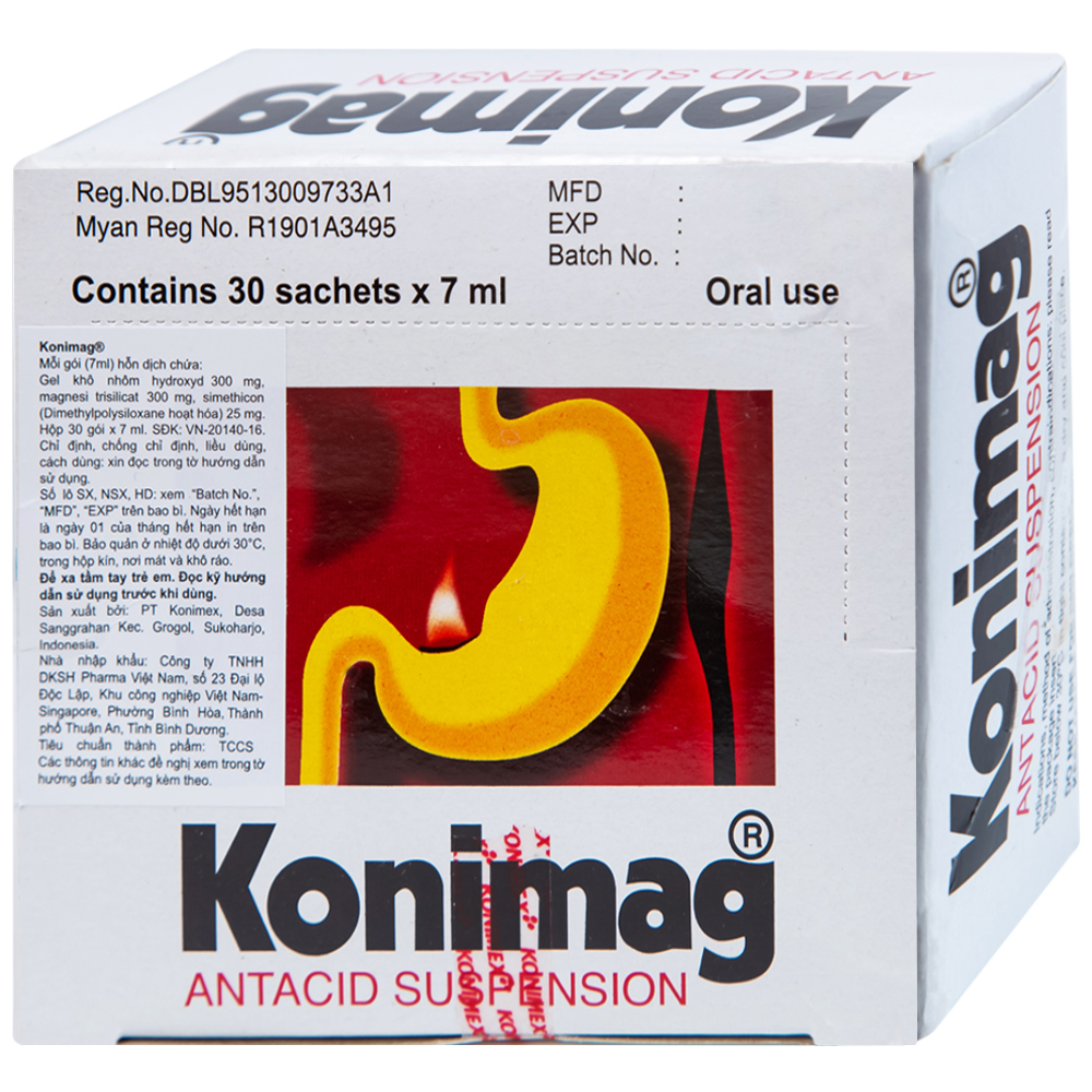 Hỗn dịch uống Konimag PT Konimex giảm buồn nôn, khó tiêu, loét đường tiêu hóa (30 gói x 7ml)