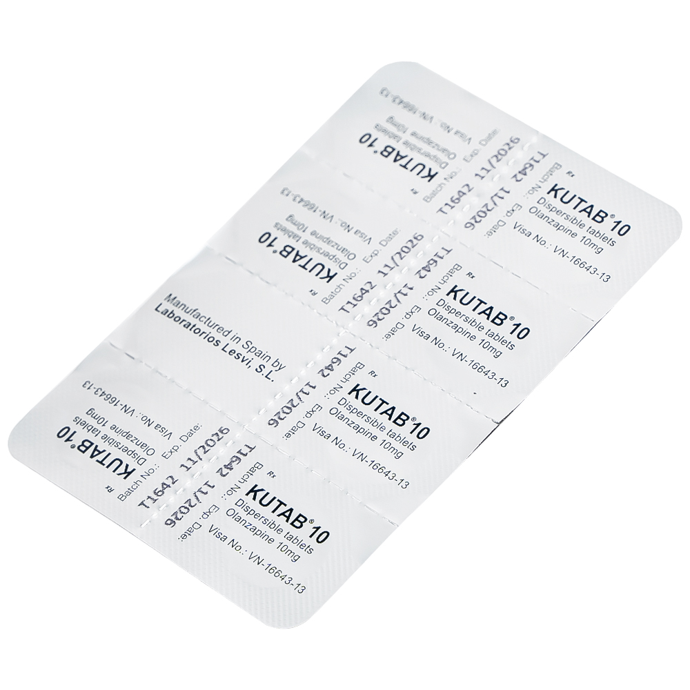 Thuốc Kutab 10 Levis điều trị tâm thần phân liệt, giai đoạn hưng cảm vừa đến nặng (12 vỉ x 7 viên)