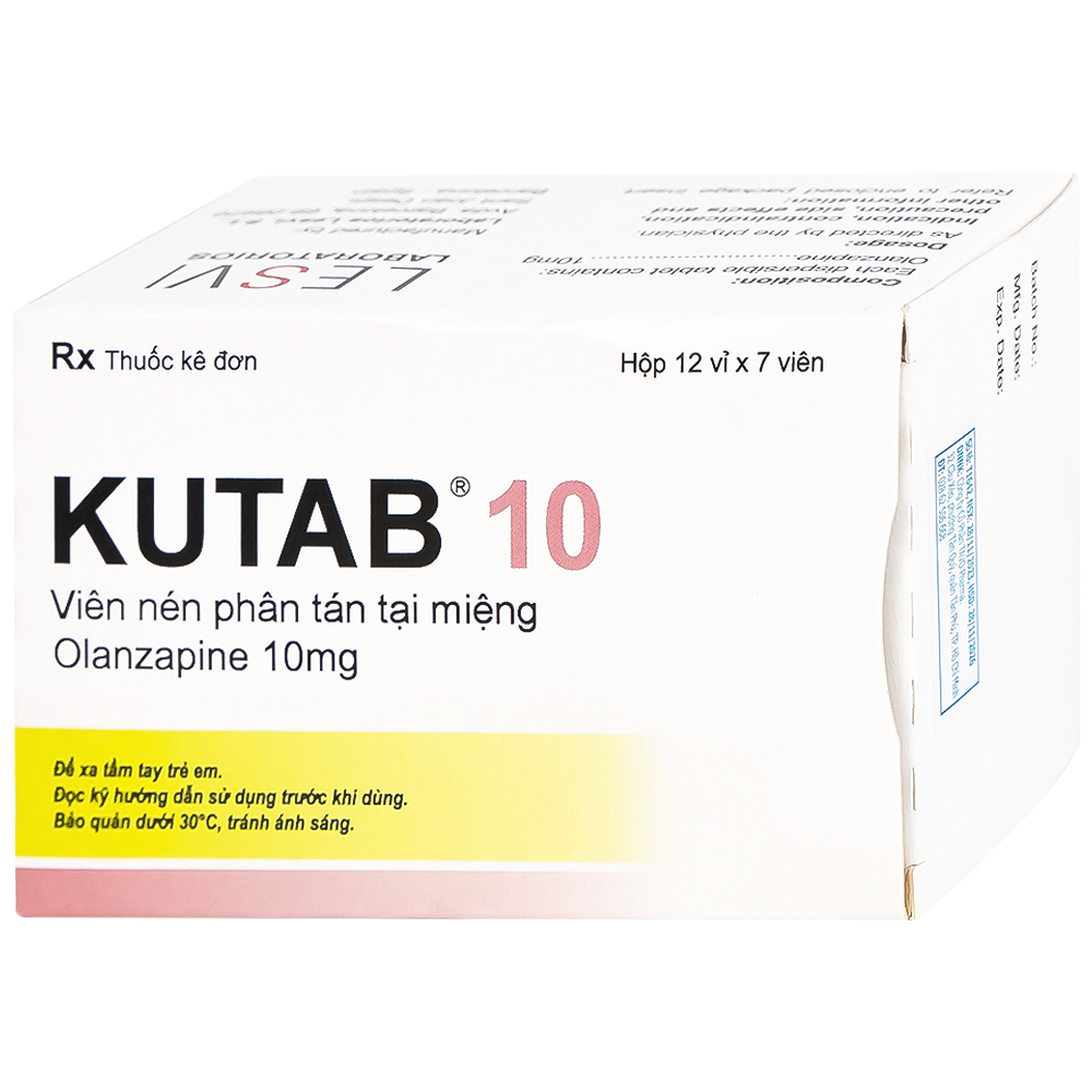 Thuốc Kutab 10 Levis điều trị tâm thần phân liệt, giai đoạn hưng cảm vừa đến nặng (12 vỉ x 7 viên)