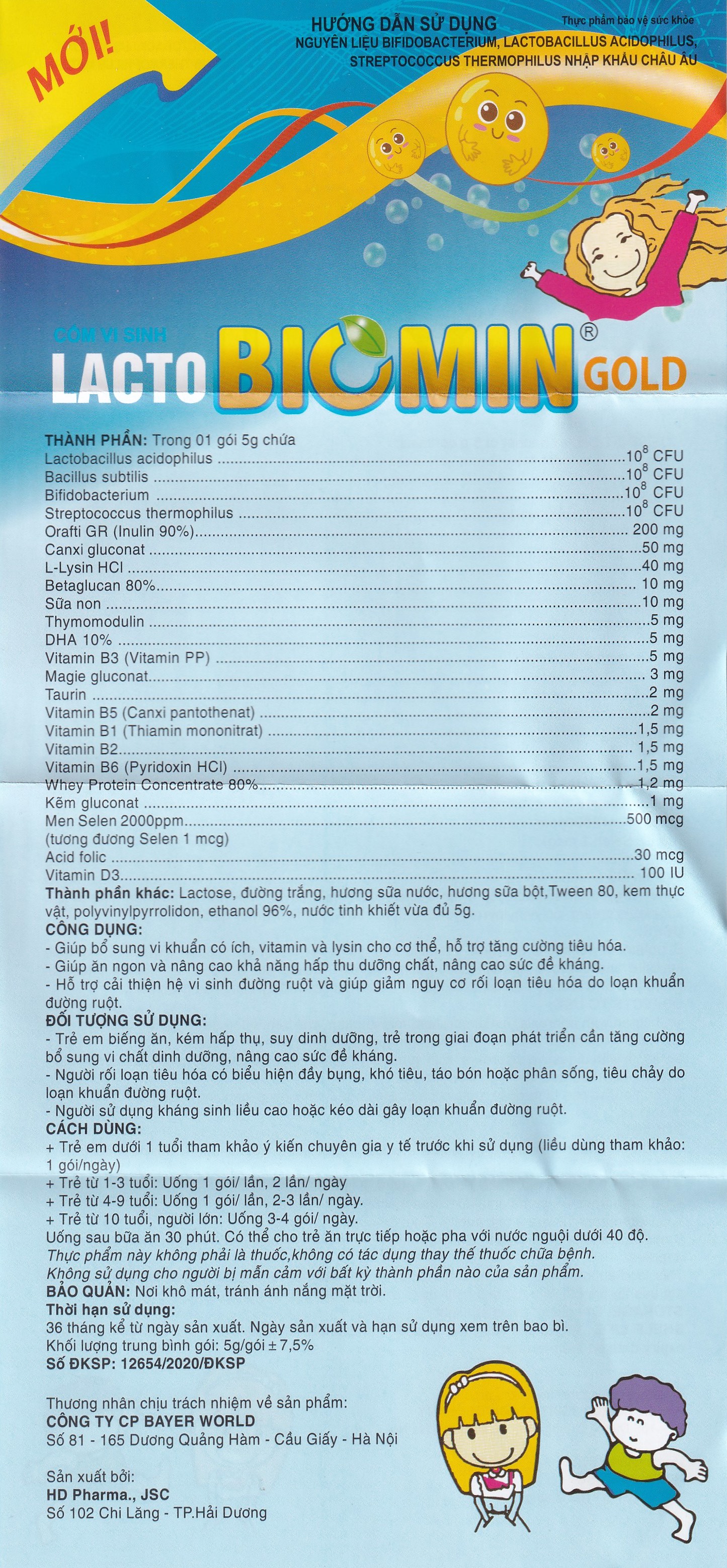 Cốm vi sinh bổ sung lợi khuẩn đường ruột Lacto Biomin Gold (20 gói x 5g)