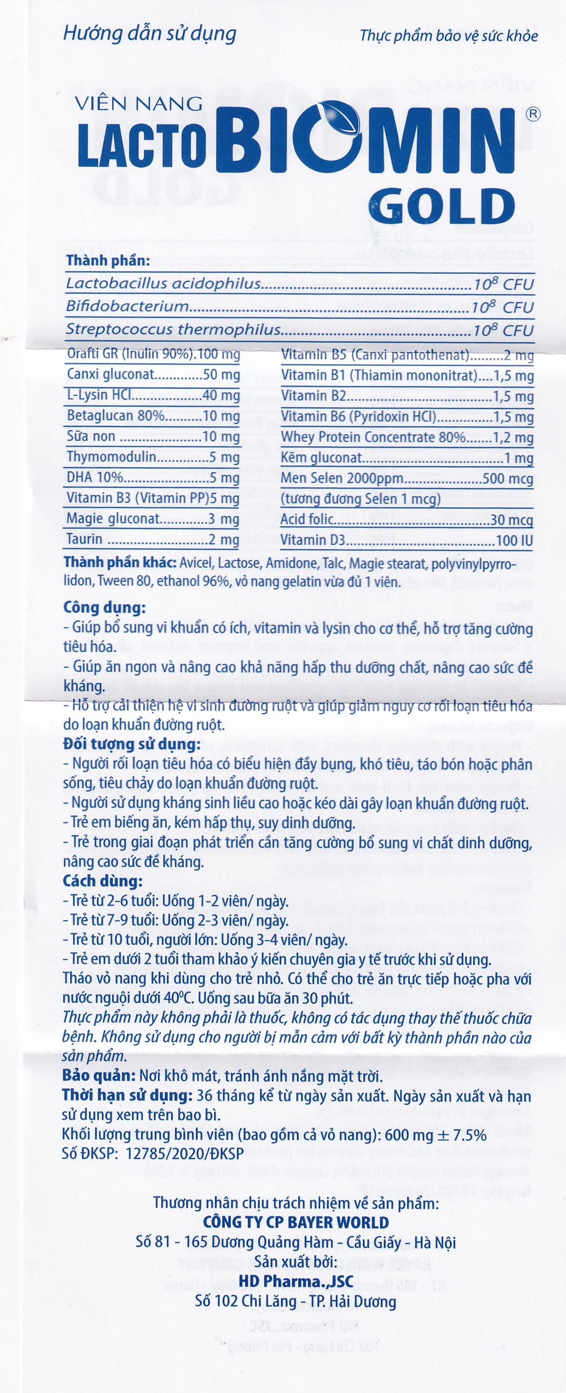 Viên uống bổ sung lợi khuẩn giúp giảm rối loạn tiêu hóa Lacto Biomin Gold New (5 vỉ x 10 viên)