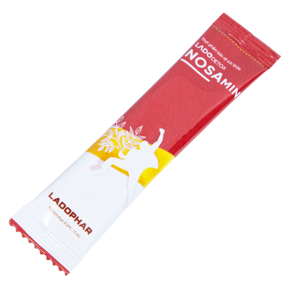Nước uống hỗ trợ giải rượu, bảo vệ gan Ladodetox Nosamin Ladophar (10 gói x 15ml)