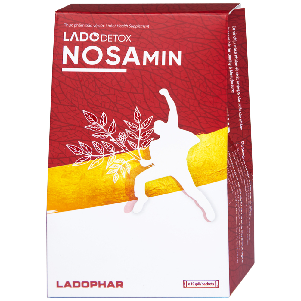 Nước uống hỗ trợ giải rượu, bảo vệ gan Ladodetox Nosamin Ladophar (10 gói x 15ml)