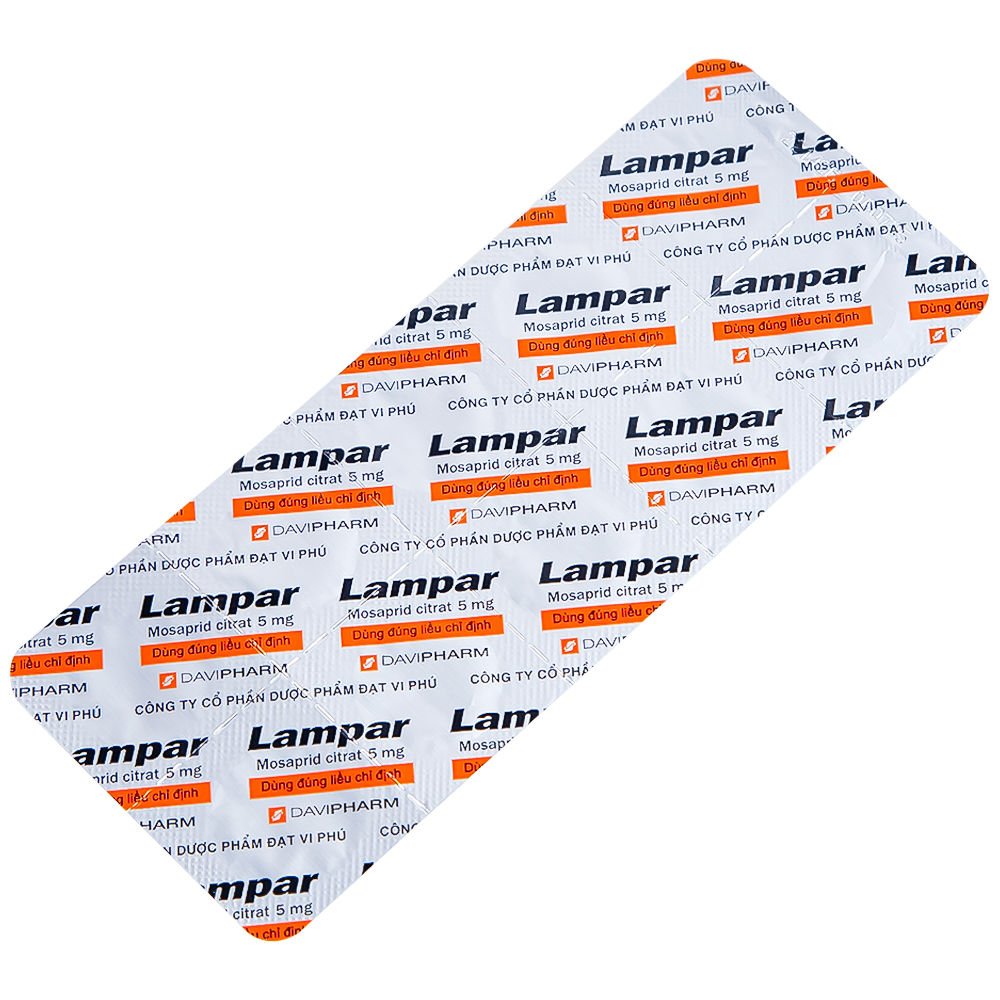 Viên nén Lampar 5mg DaviPharm điều trị bệnh trào ngược dạ dày - thực quản mạn tính (6 vỉ x 10 viên)