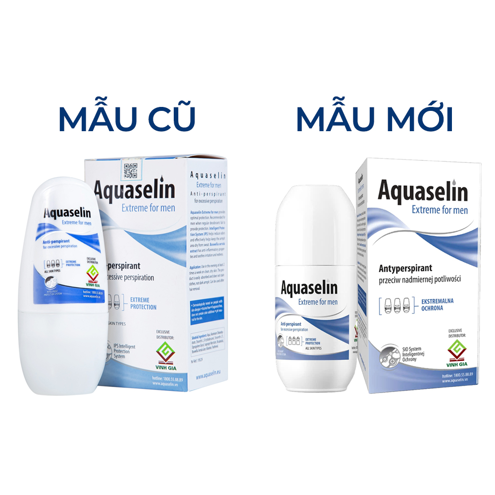 Lăn khử mùi Aquaselin Extreme for Men giúp khử mùi cơ thể dành cho nam (50ml)