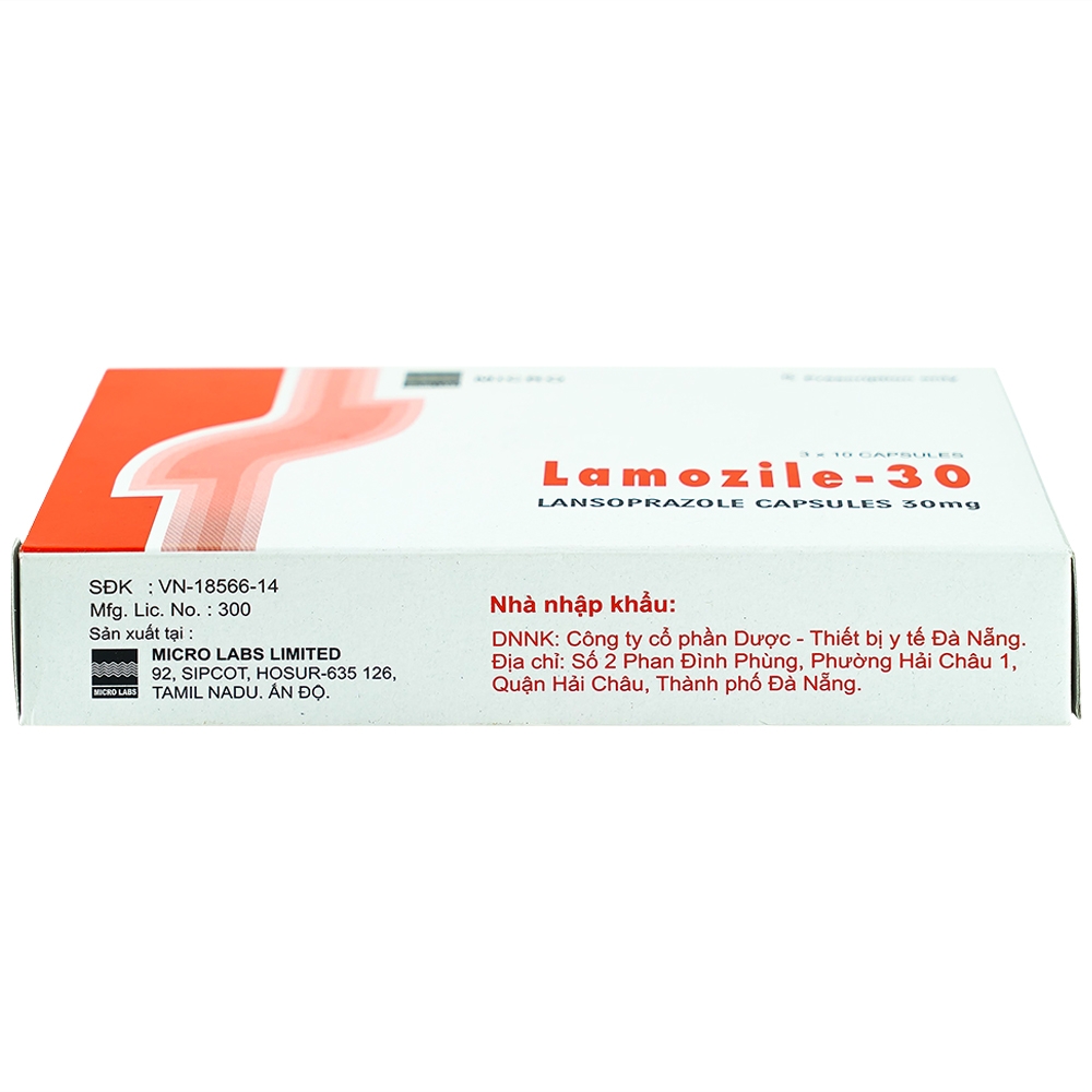 Viên nang cứng Lamozile 30 Micro điều trị loét tá tràng, loét dạ dày, viêm thực quản (3 vỉ x 10 viên) 